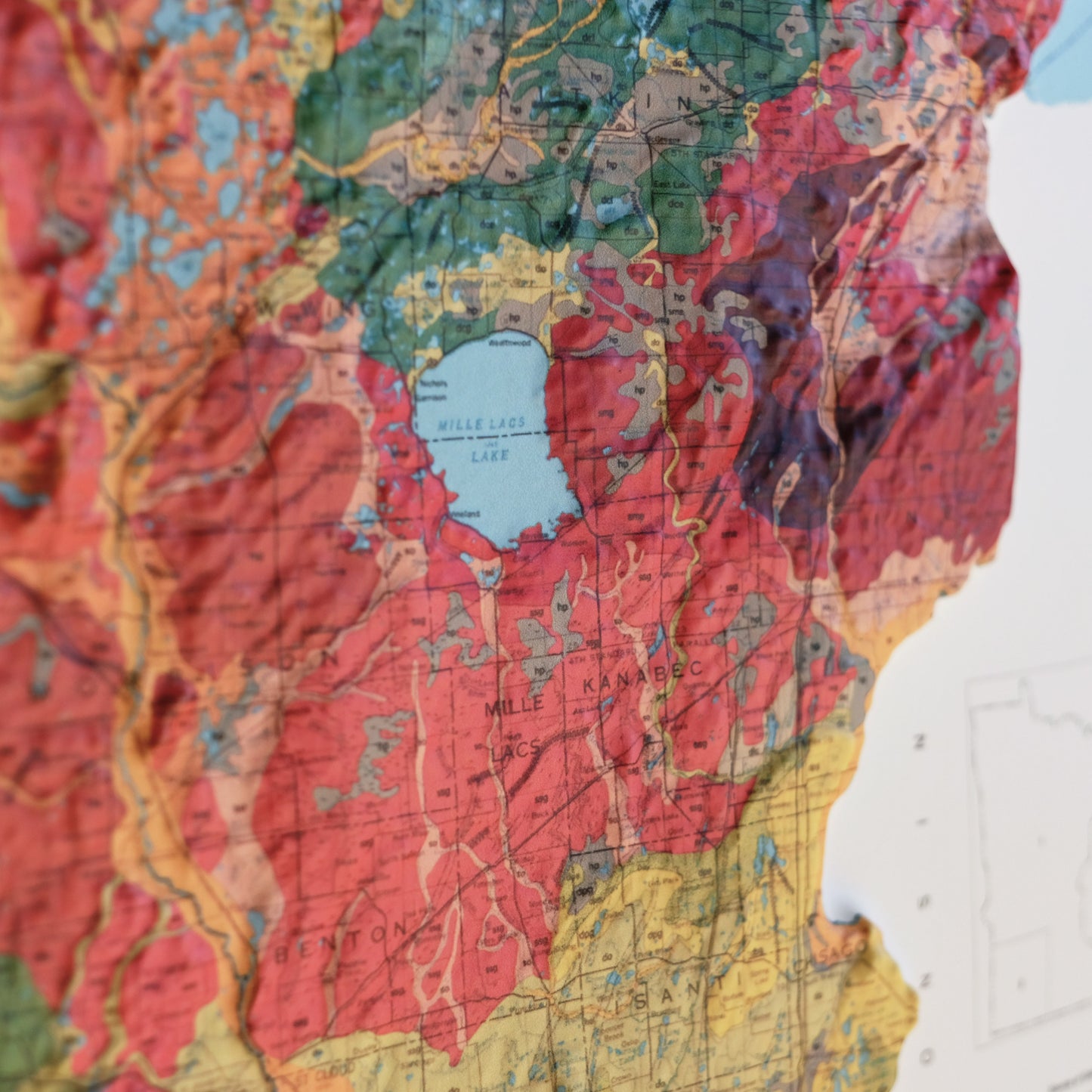 Minnesota 1982 3D Raised Relief Map