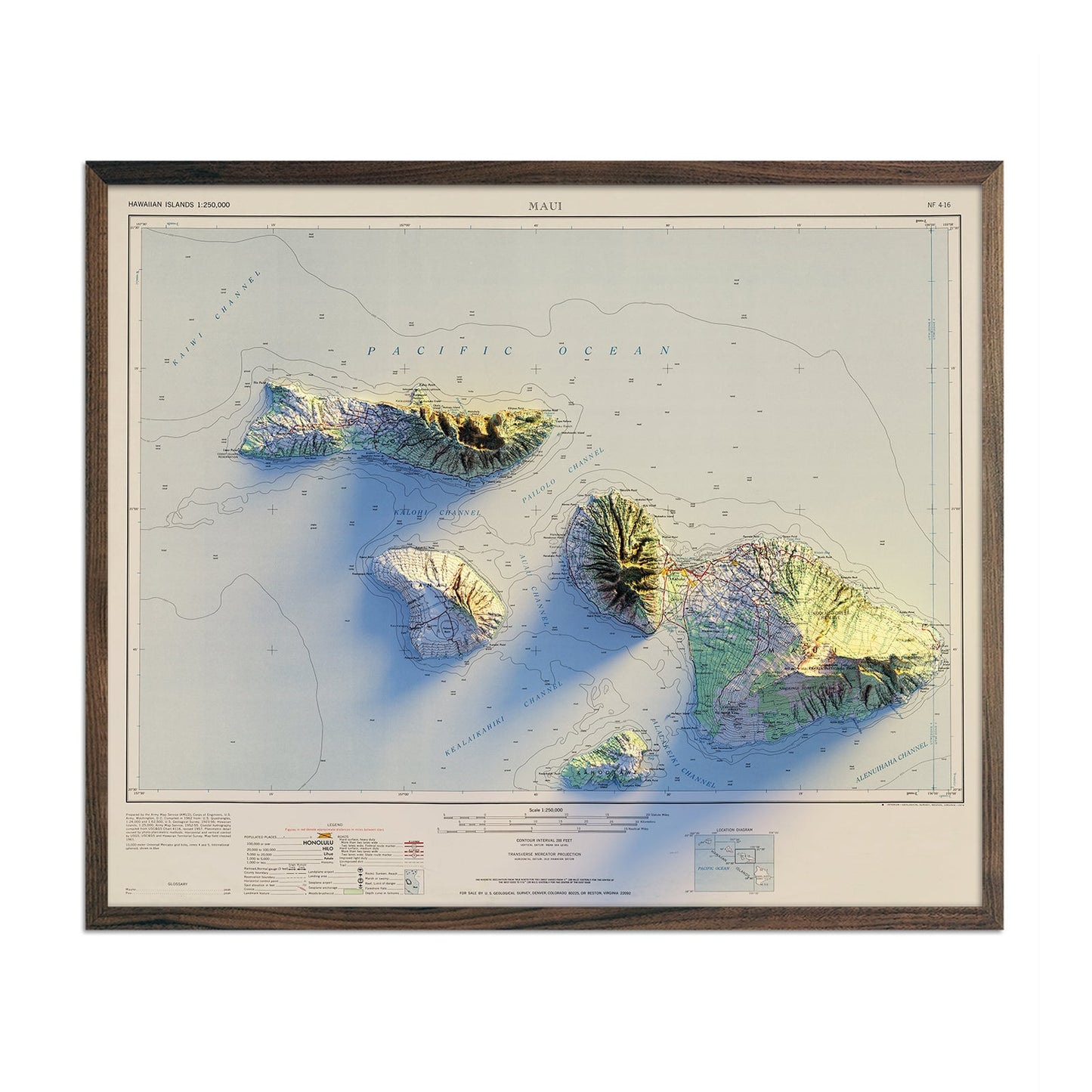 Vintage Maui Relief Map - 1961