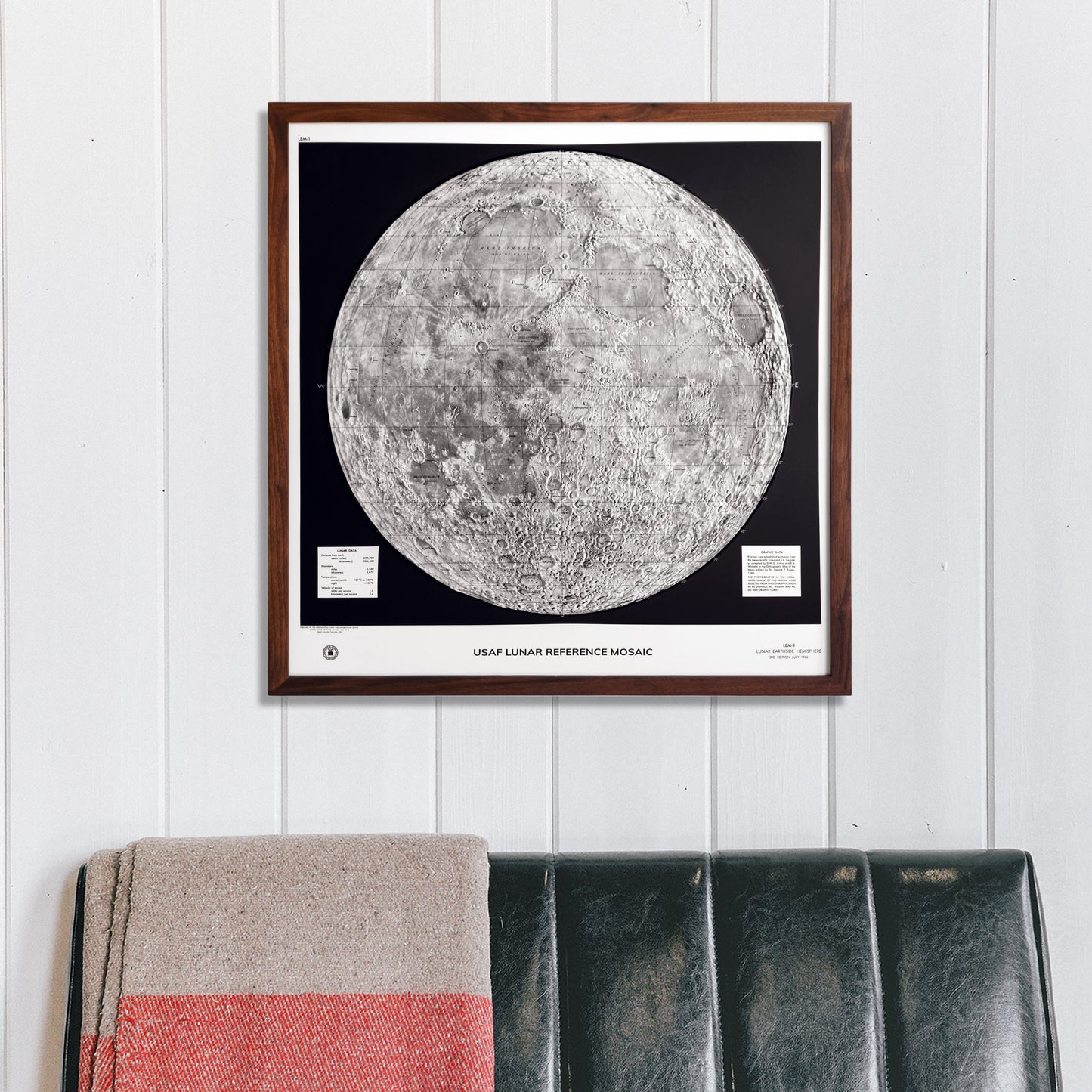 Moon 1966 3D Raised Relief Map