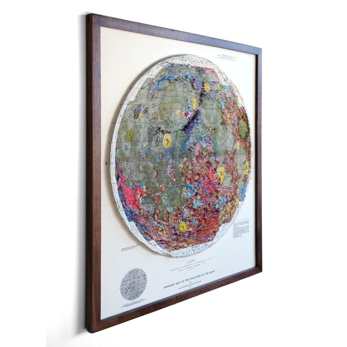 Moon Geological 3D Raised Relief Map