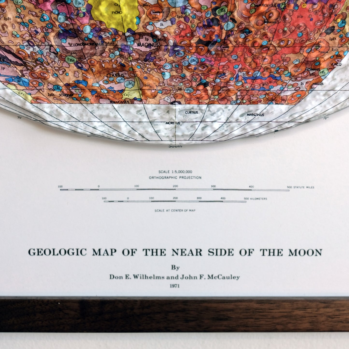 Moon Geological 3D Raised Relief Map