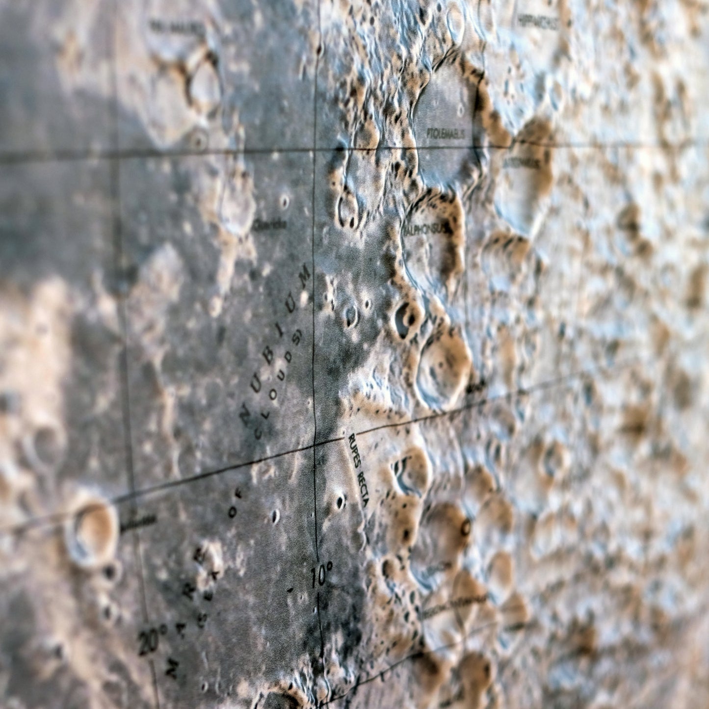 Moon 1966 3D Raised Relief Map