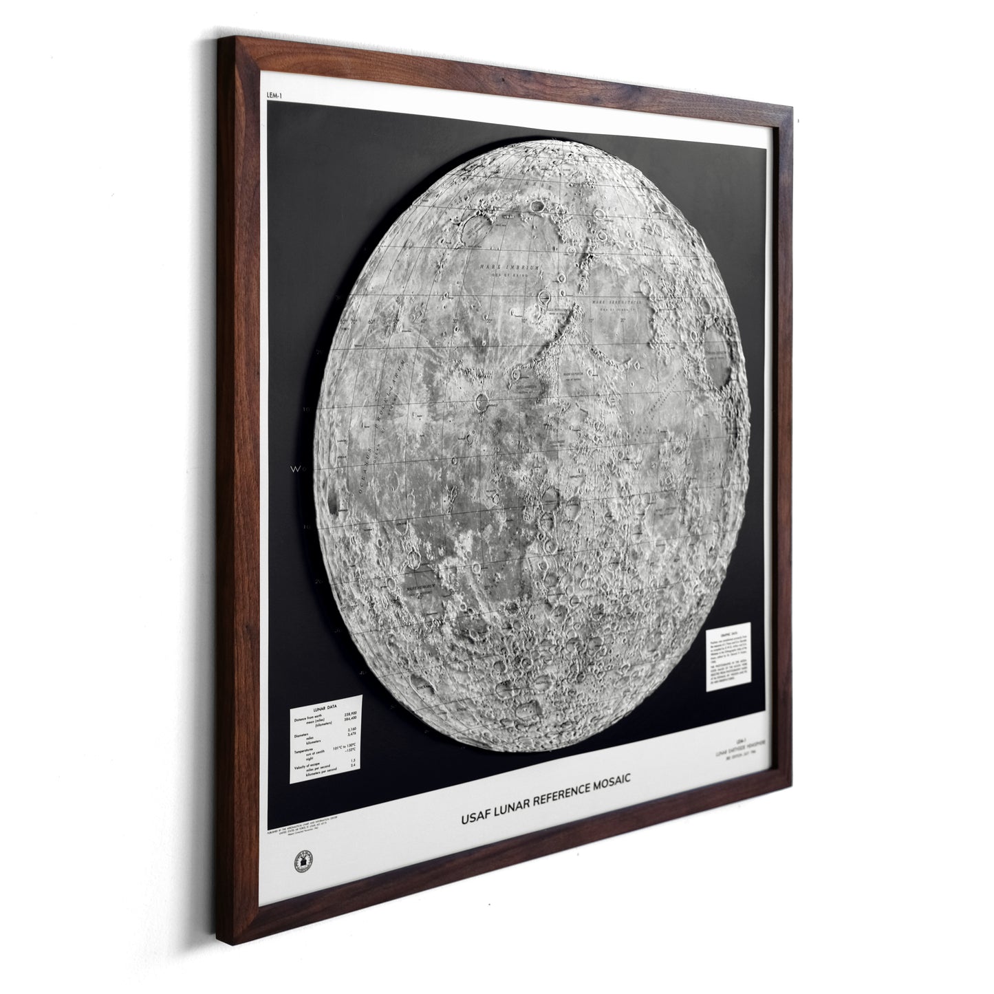 Moon 1966 3D Raised Relief Map