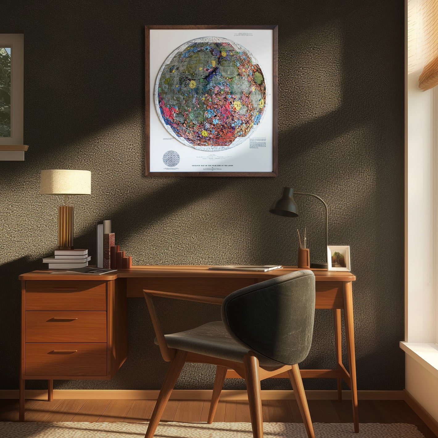 Moon Geological 3D Raised Relief Map