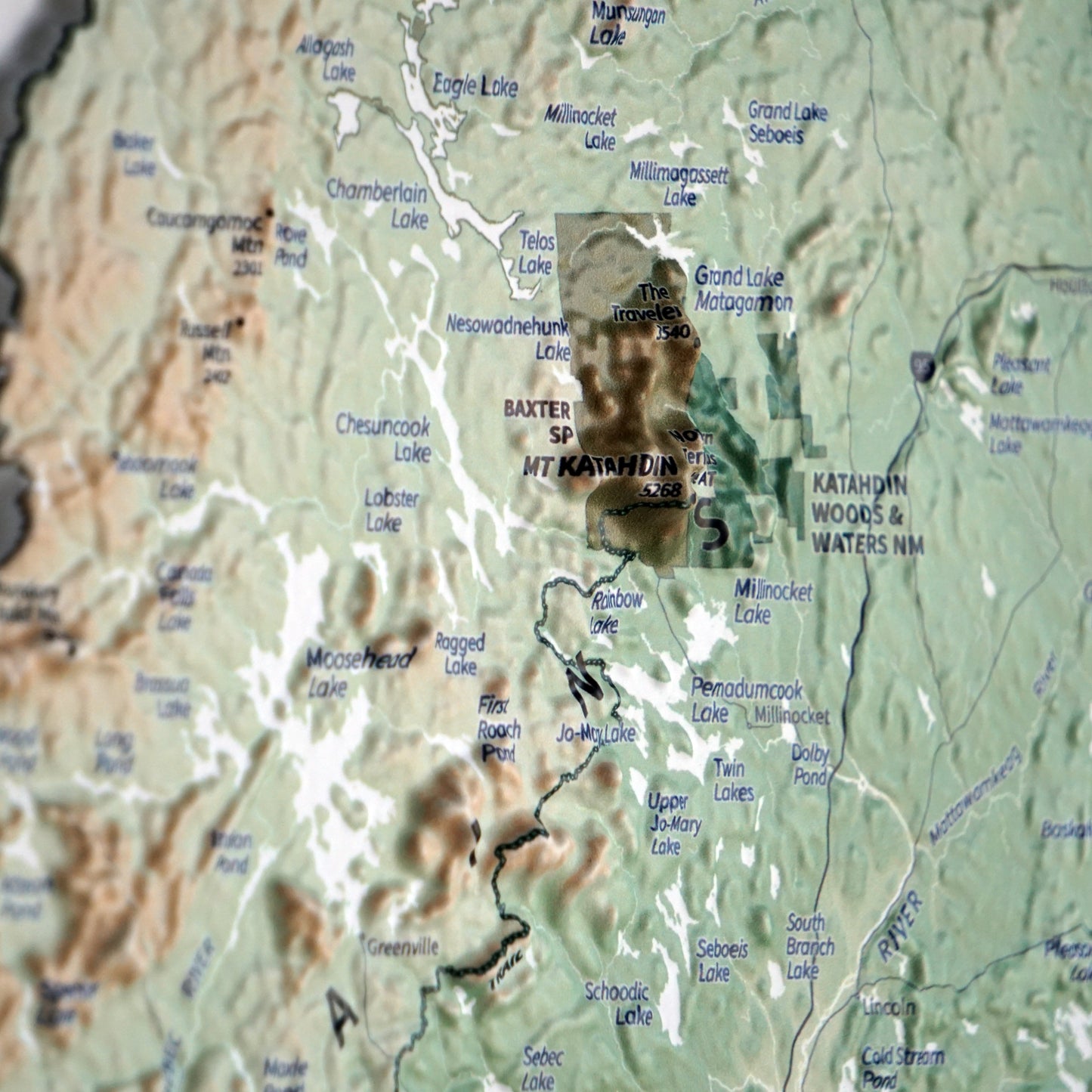 New England 3D Raised Relief Map