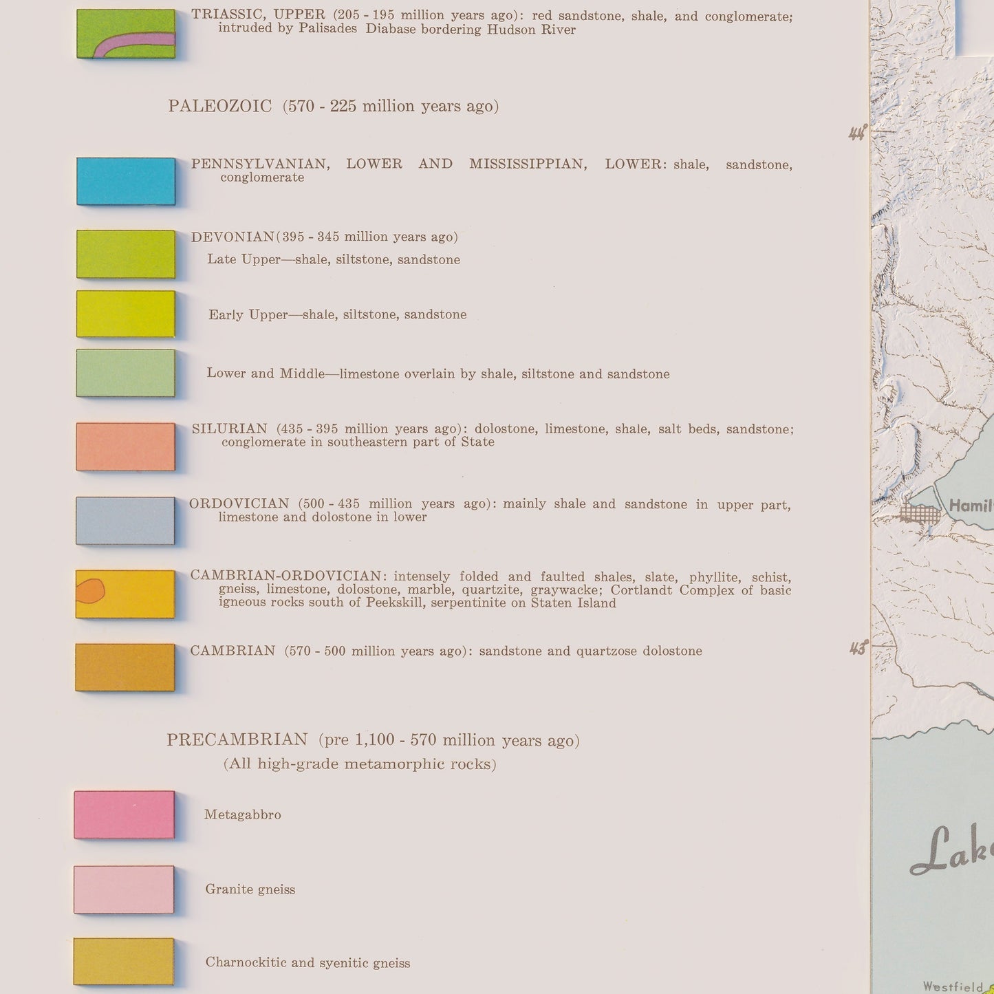 New York 1973 Shaded Relief Map