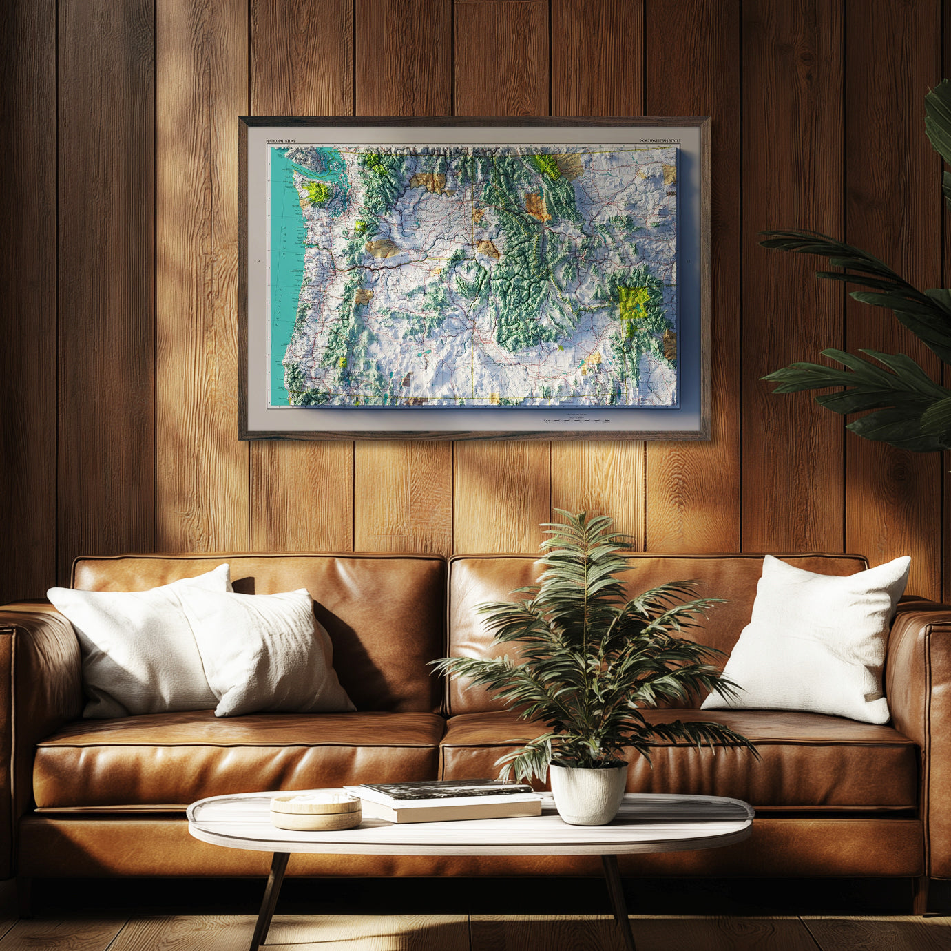 Northwestern States 1970 Shaded Relief Map