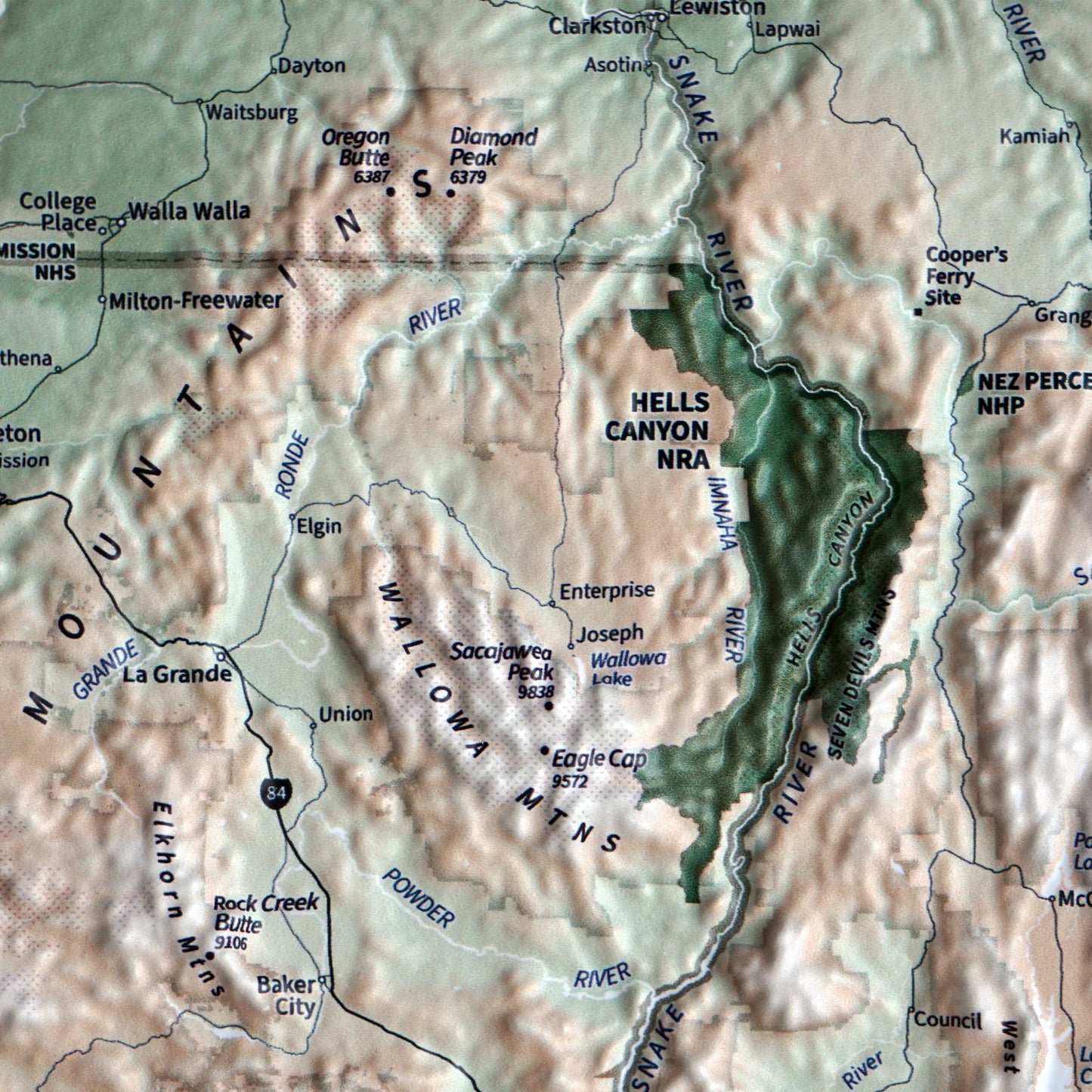 Pacific Northwest 3D Raised Relief Map