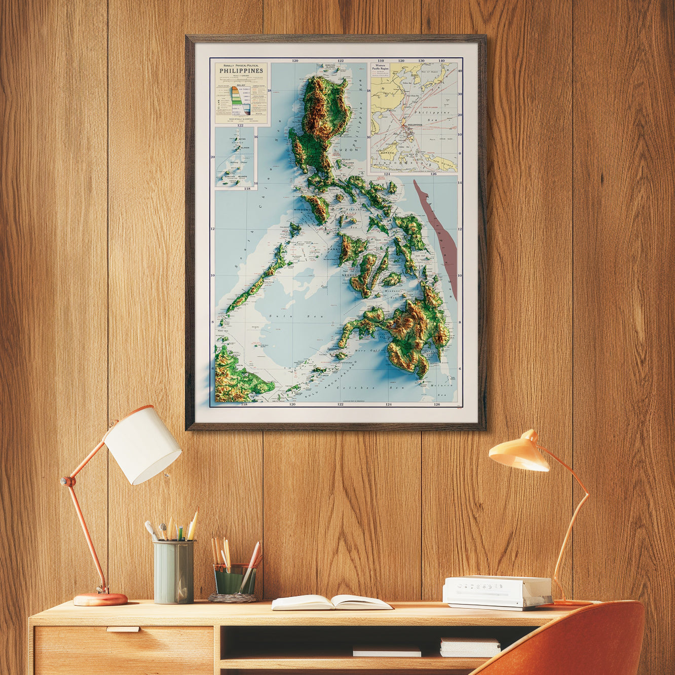 Philippines 1952 Shaded Relief Map