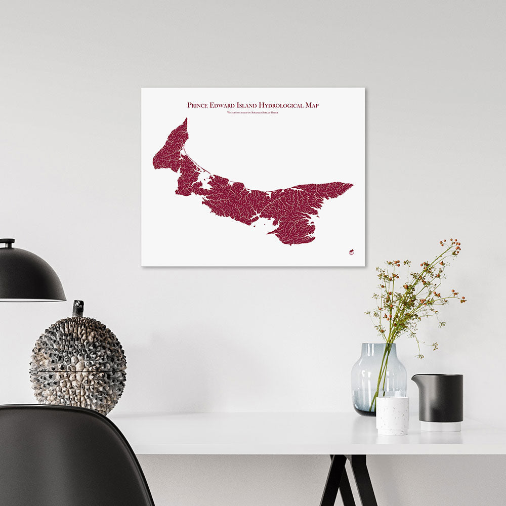 Prince-Edward-Island-Hydrology-Map-red-16x20-canvas.jpg