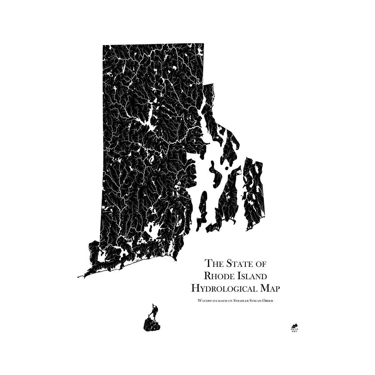 Rhode Island Hydrological Map