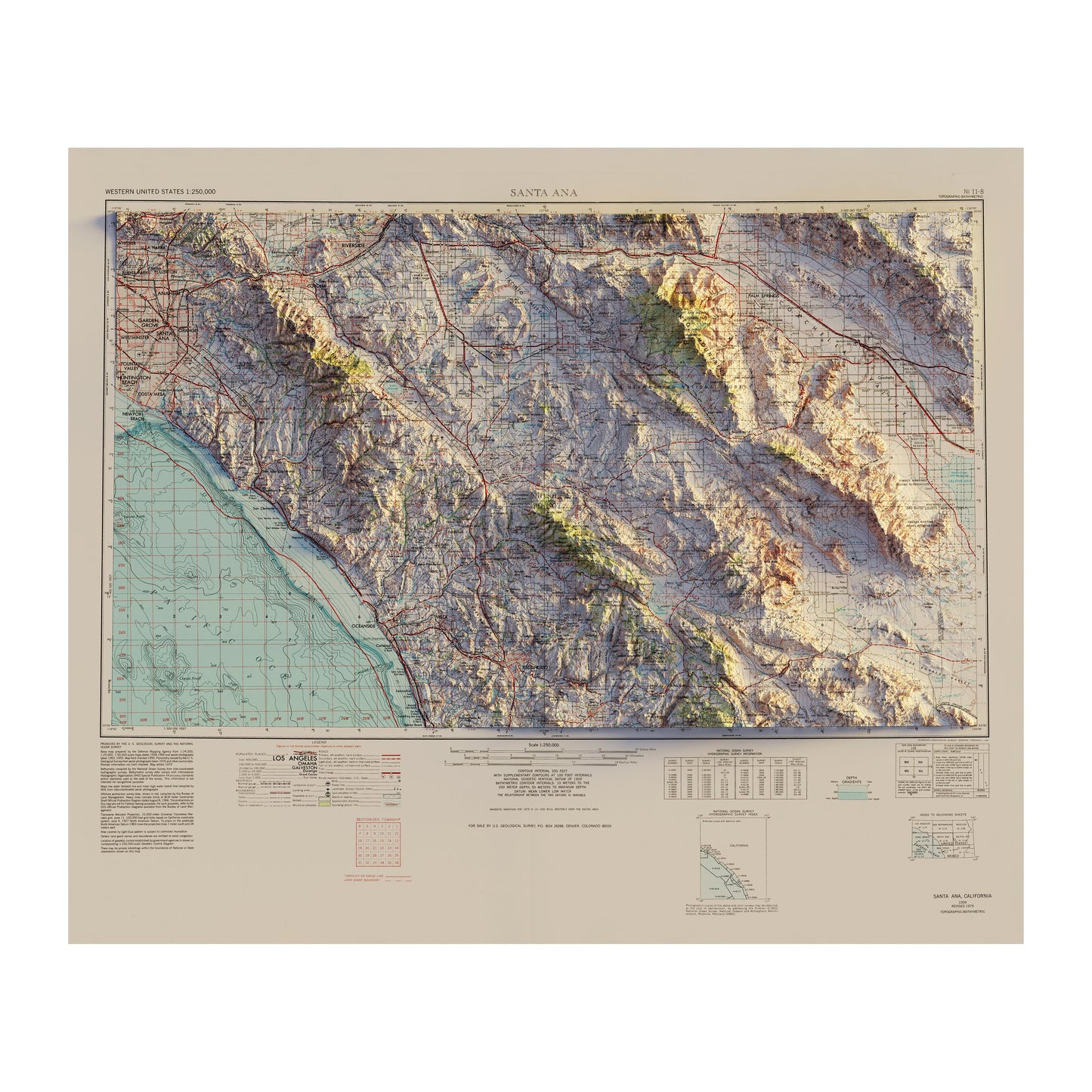 Santa Ana 1959 Relief Map