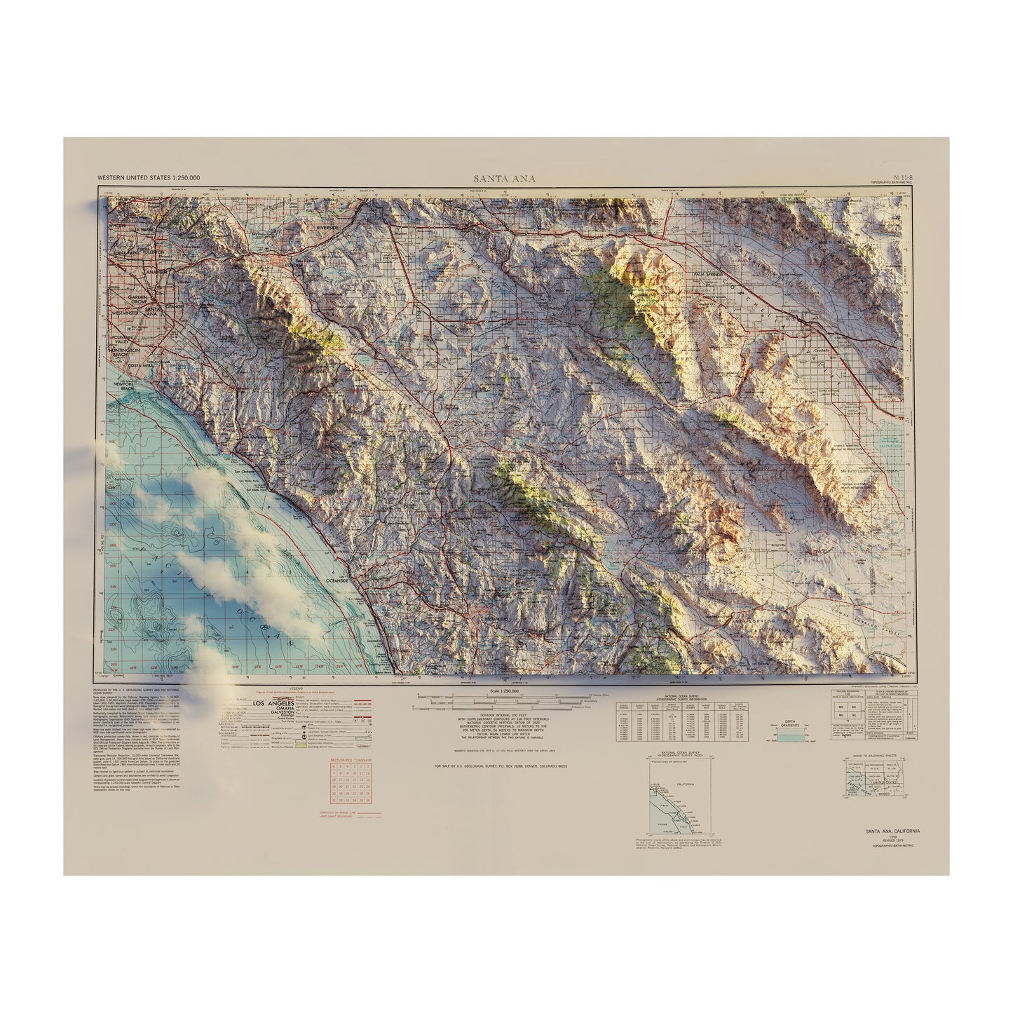 Santa Ana 1959 Relief Map