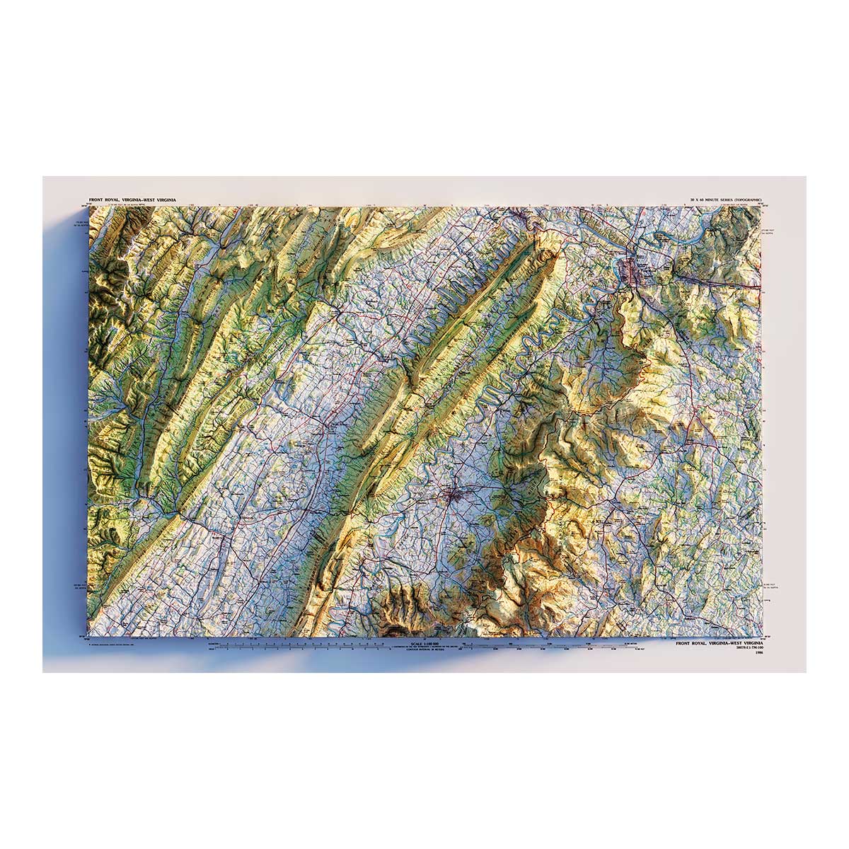 Vintage Shenandoah National Park Relief Map - 1986