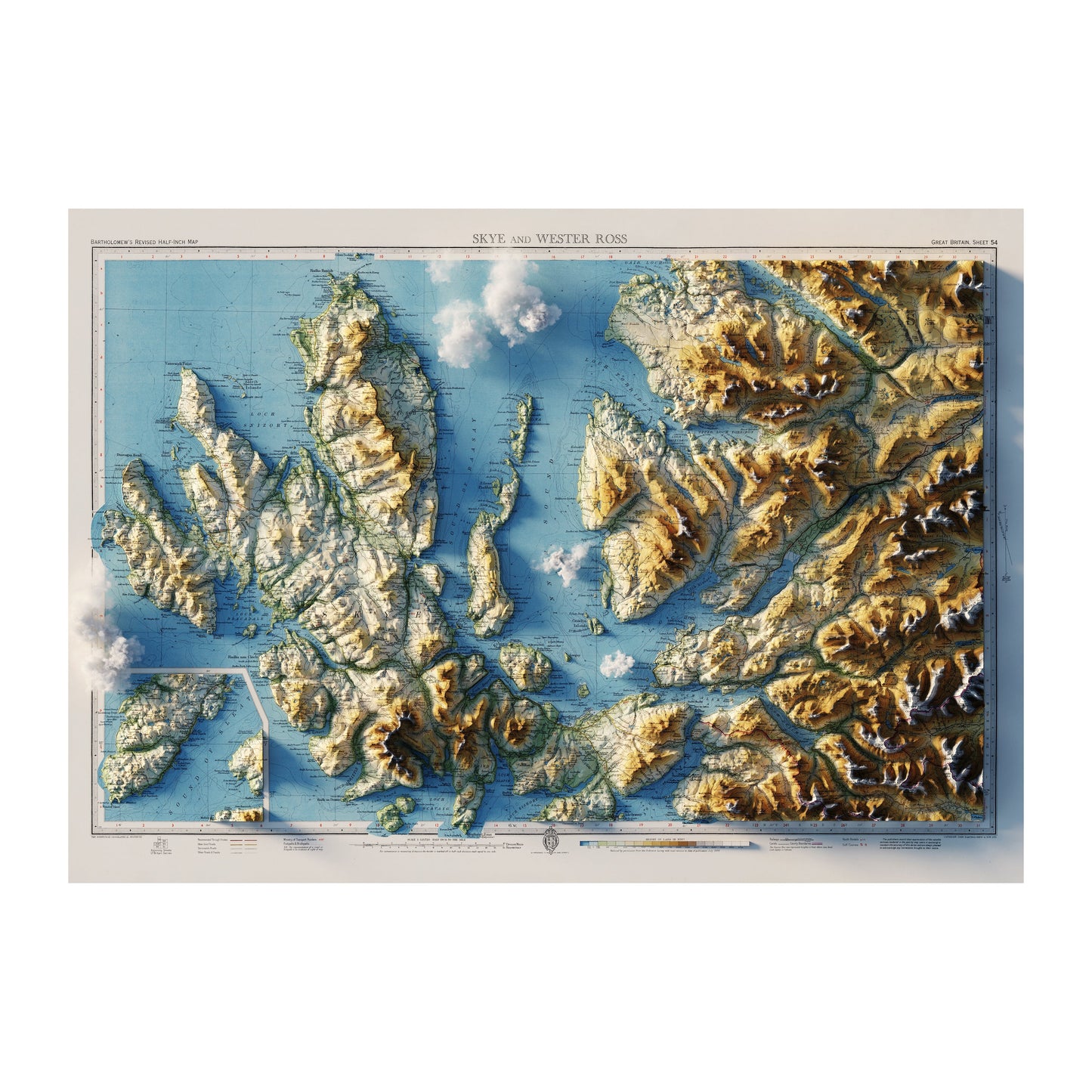 Skye and Wester Ross 1947 Relief Map