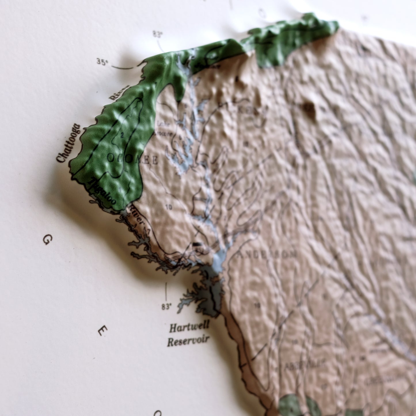 South Carolina 1979 3D Raised Relief Map