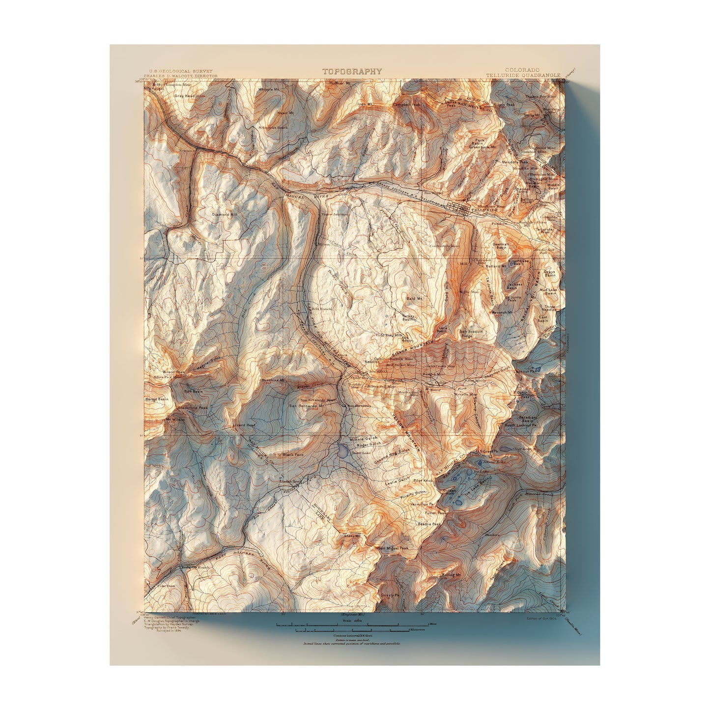 Telluride 1904 Relief Map