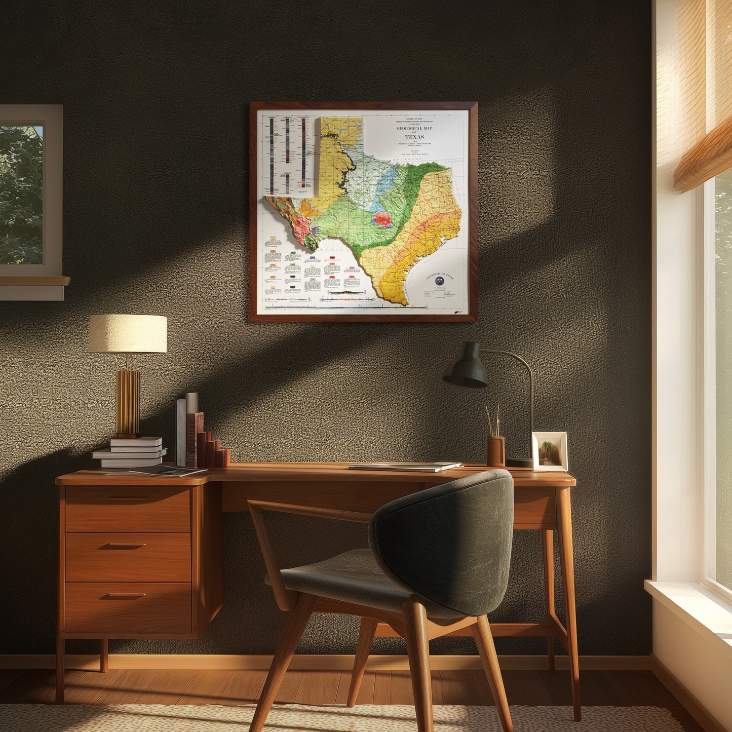 Texas 1916 3D Raised Relief Map