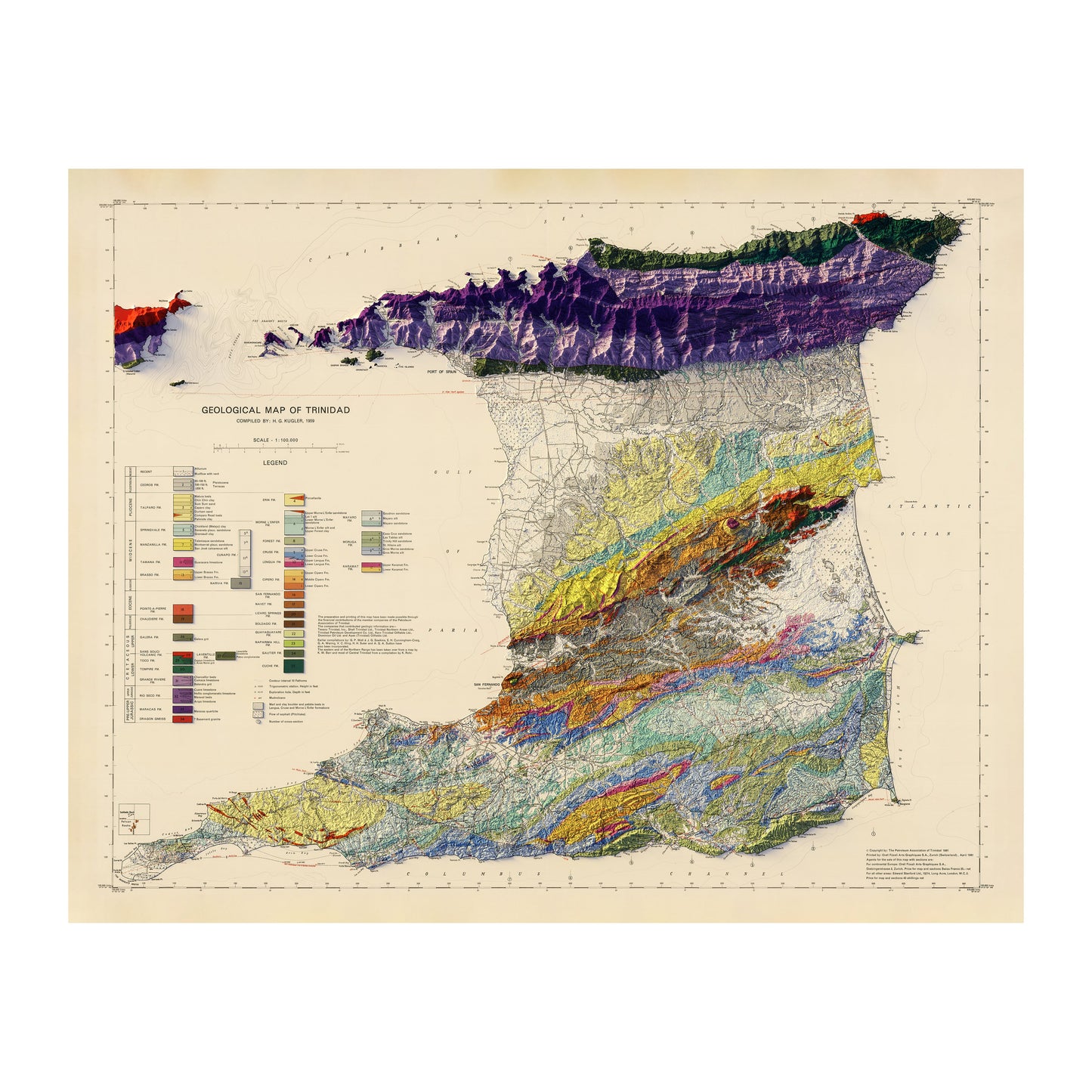 Trinidad 1959 Relief Map