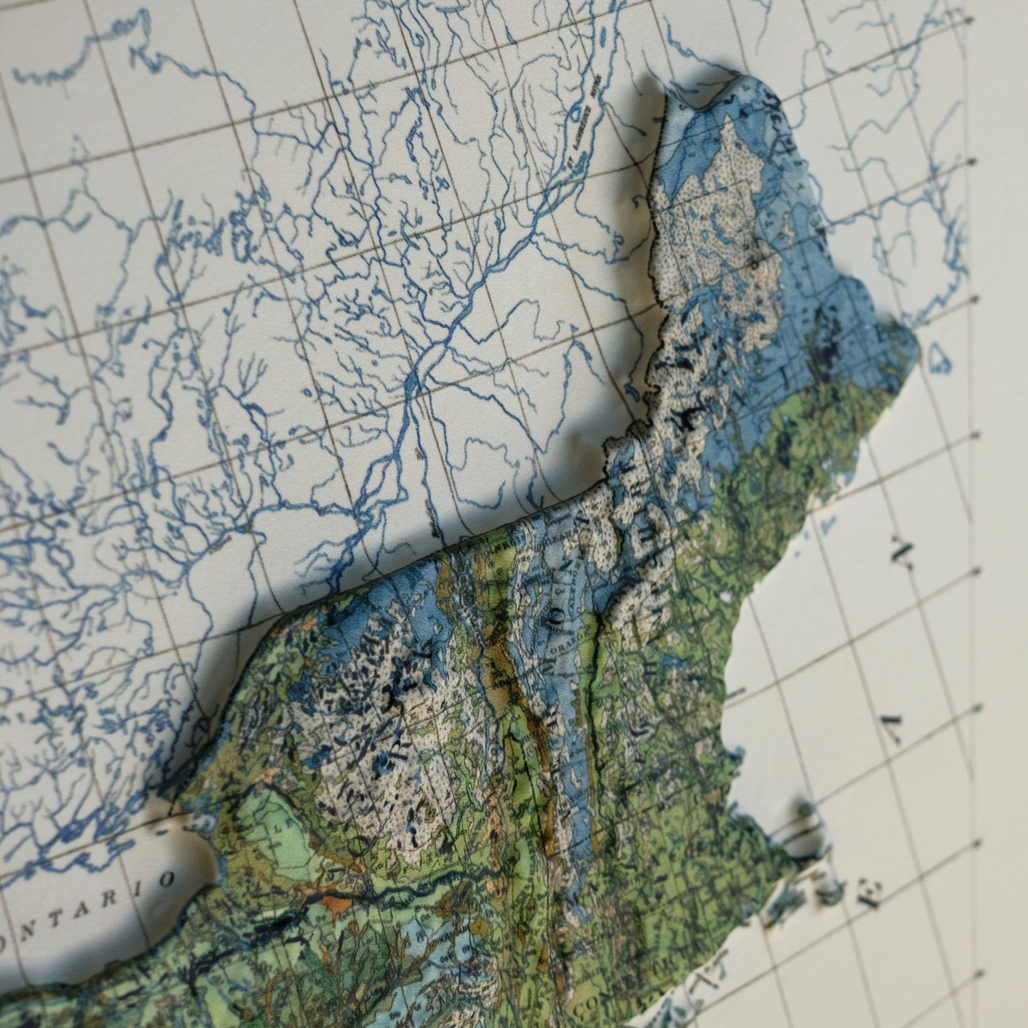 USA 1931 3D Raised Relief Map