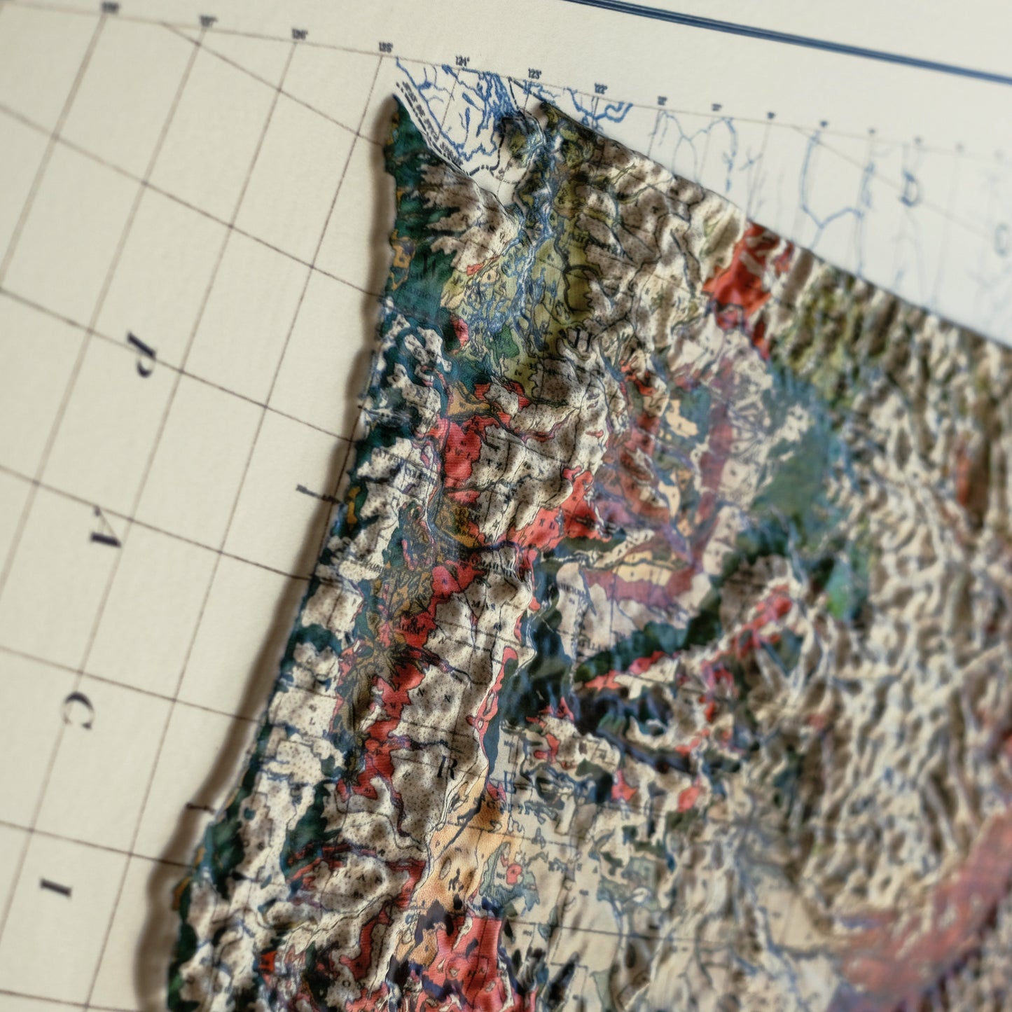 USA 1931 3D Raised Relief Map