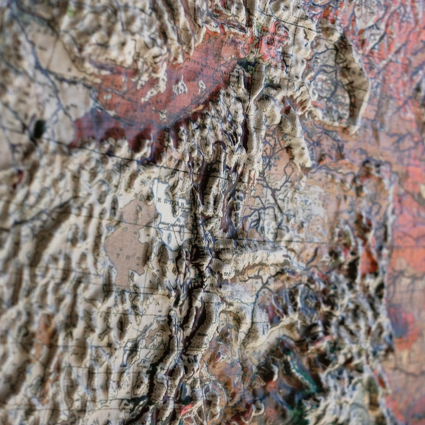 USA 1931 3D Raised Relief Map