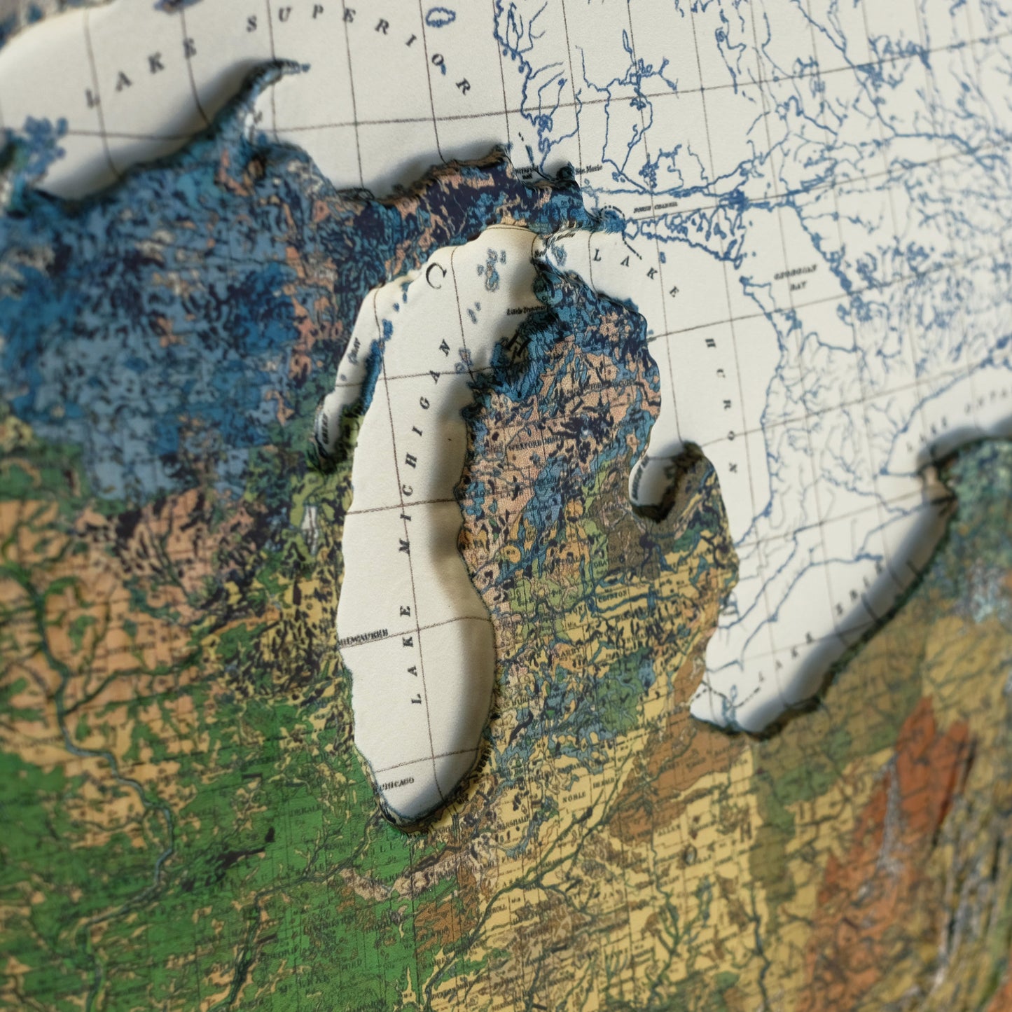 USA 1931 3D Raised Relief Map