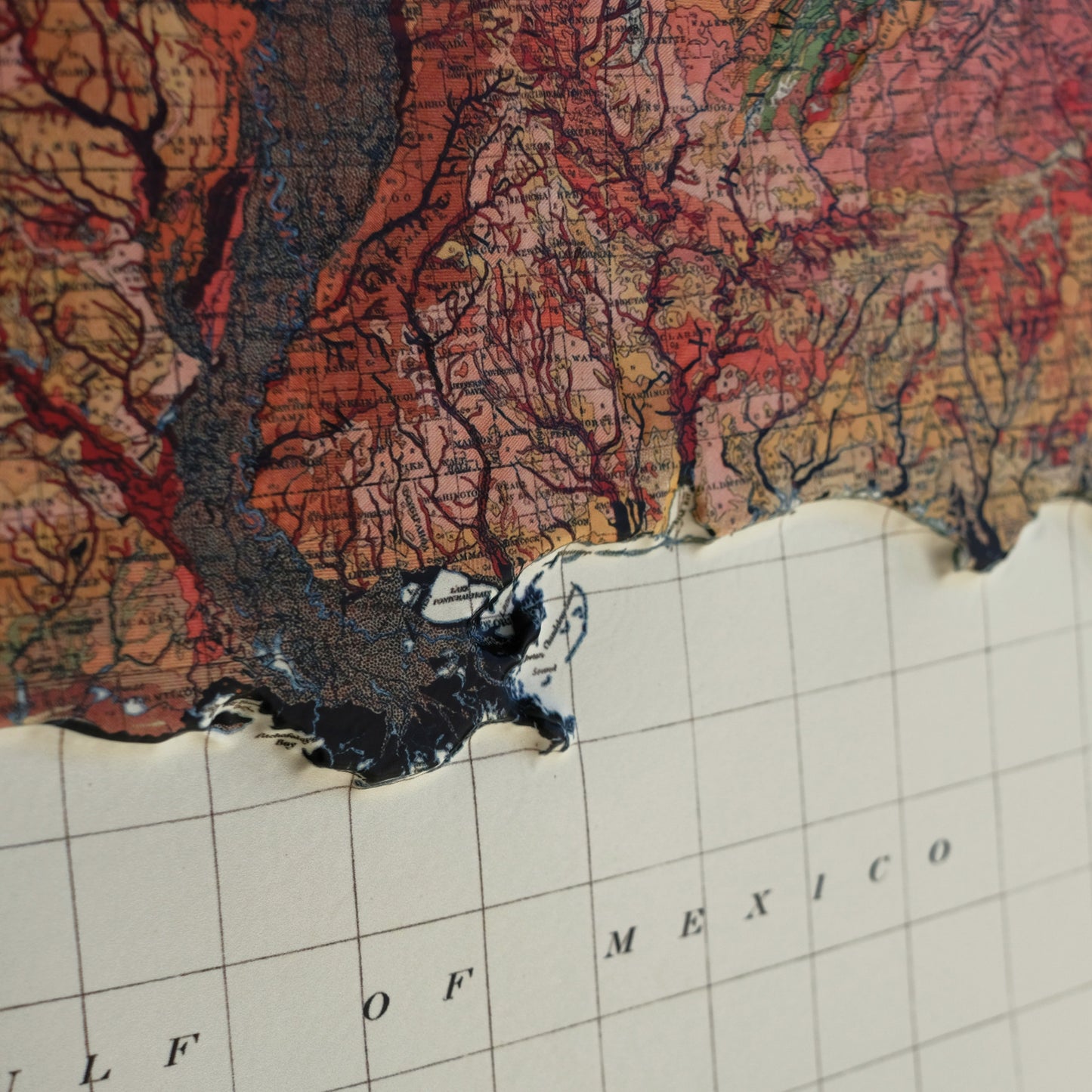 USA 1931 3D Raised Relief Map