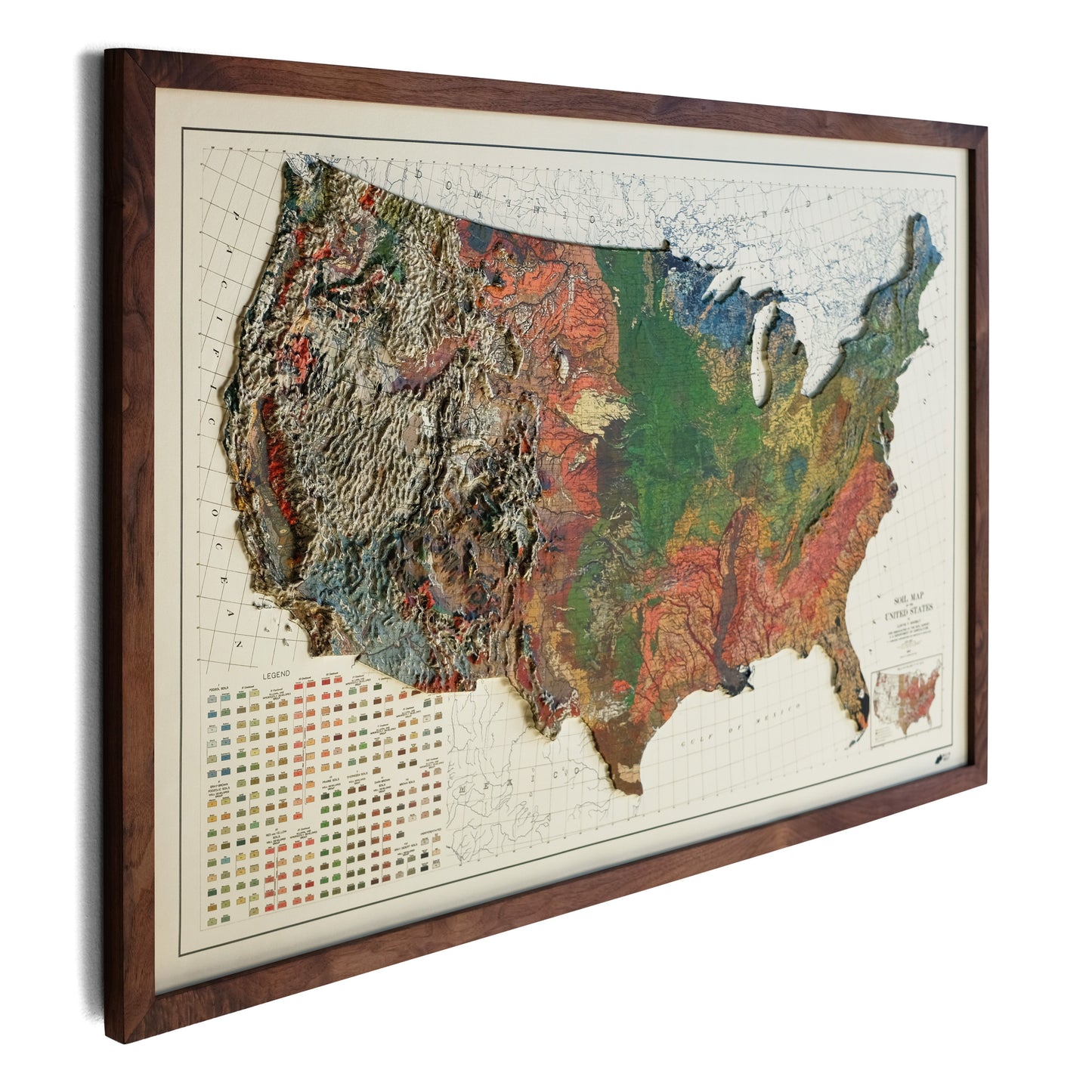 USA 1931 3D Raised Relief Map