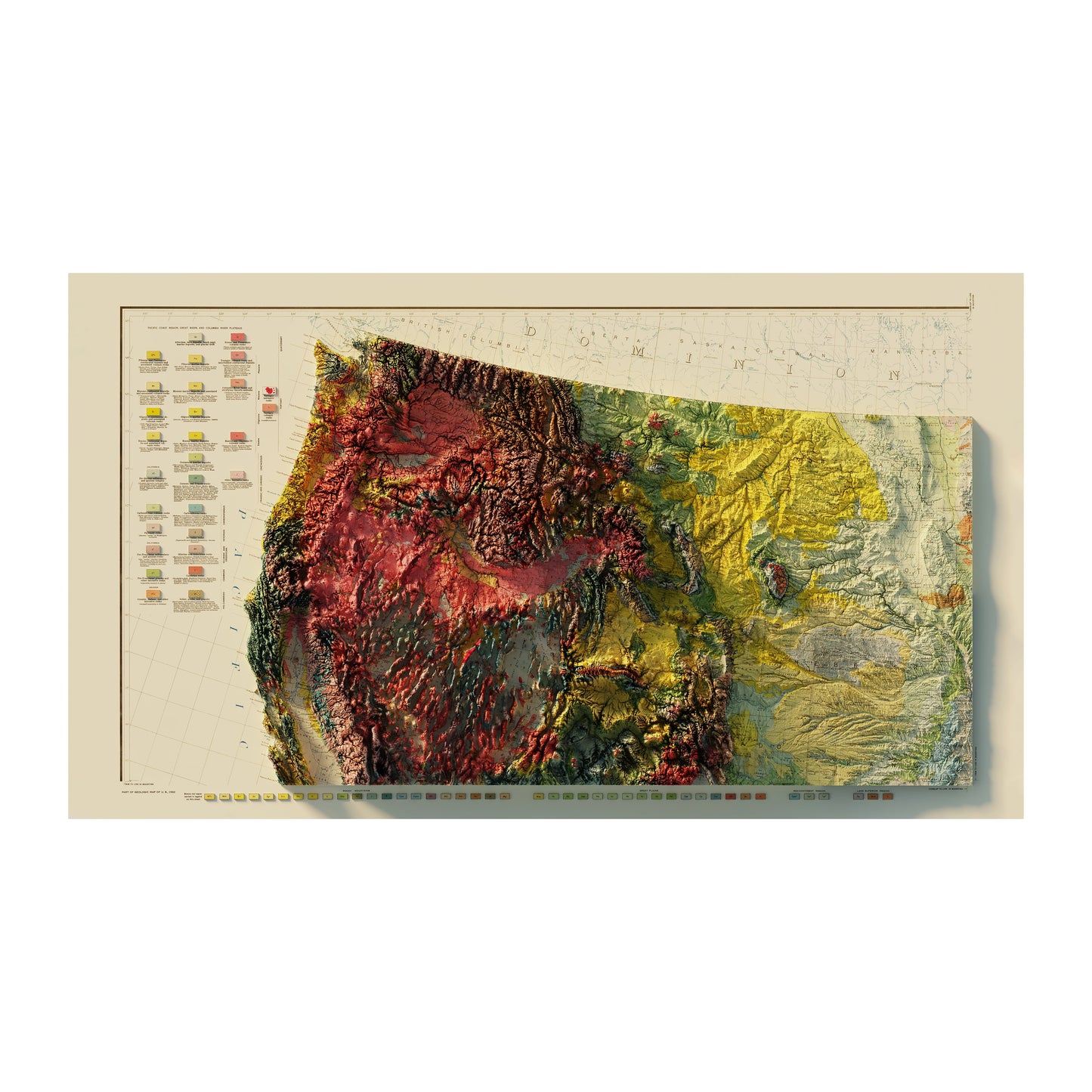 USA Quadrant NW 1932 Relief Map