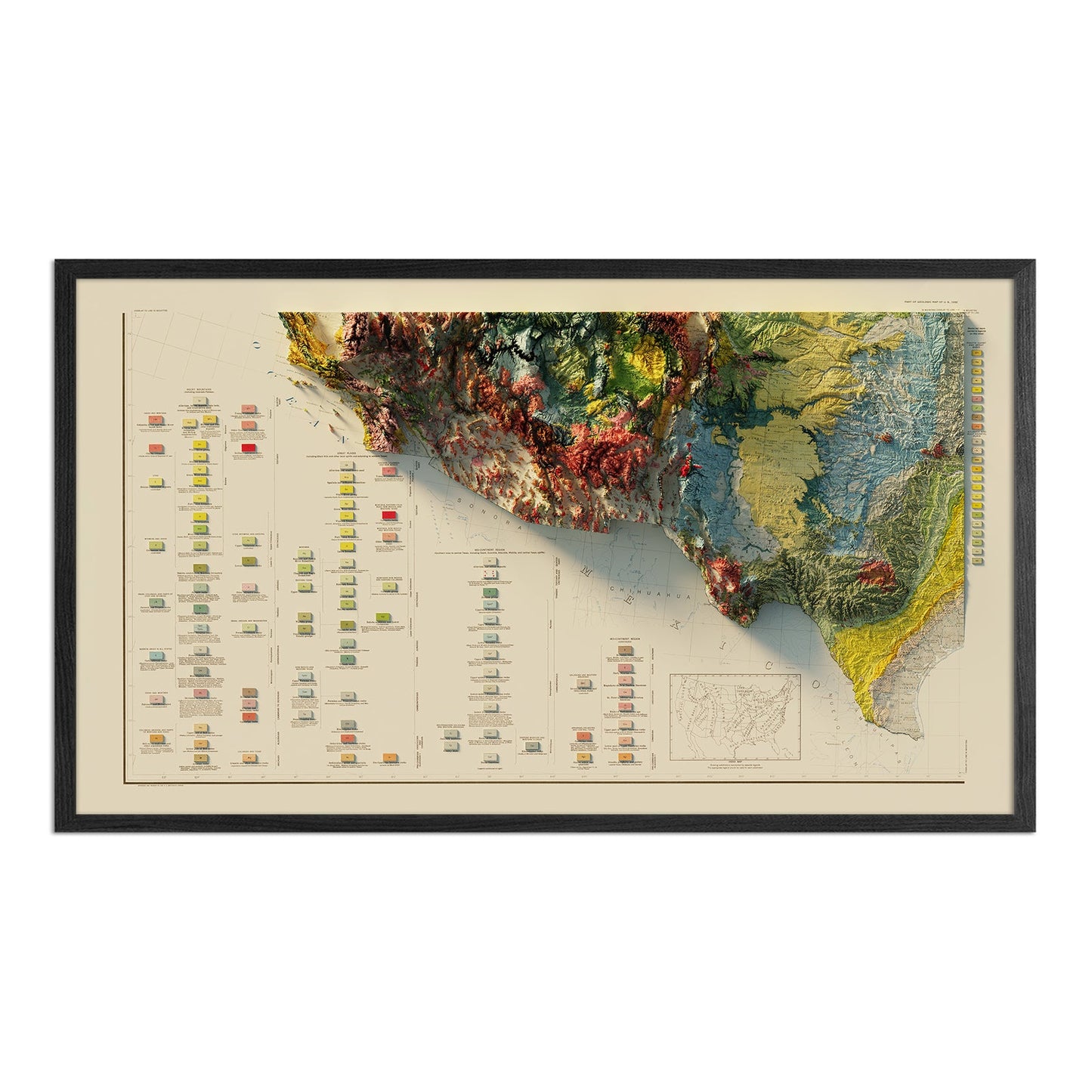 USA Quadrant SW 1932 Relief Map