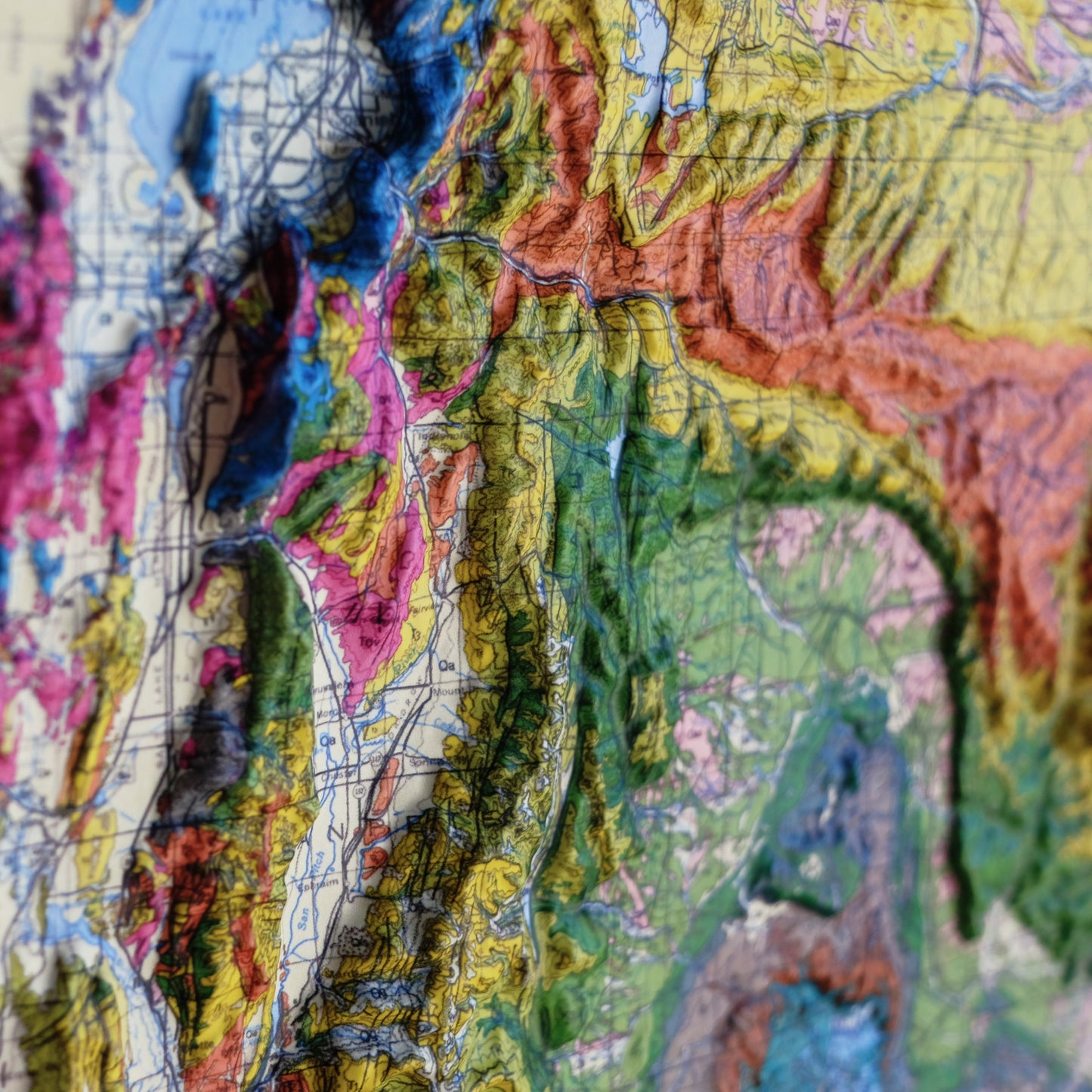 Utah 1980 3D Raised Relief Map