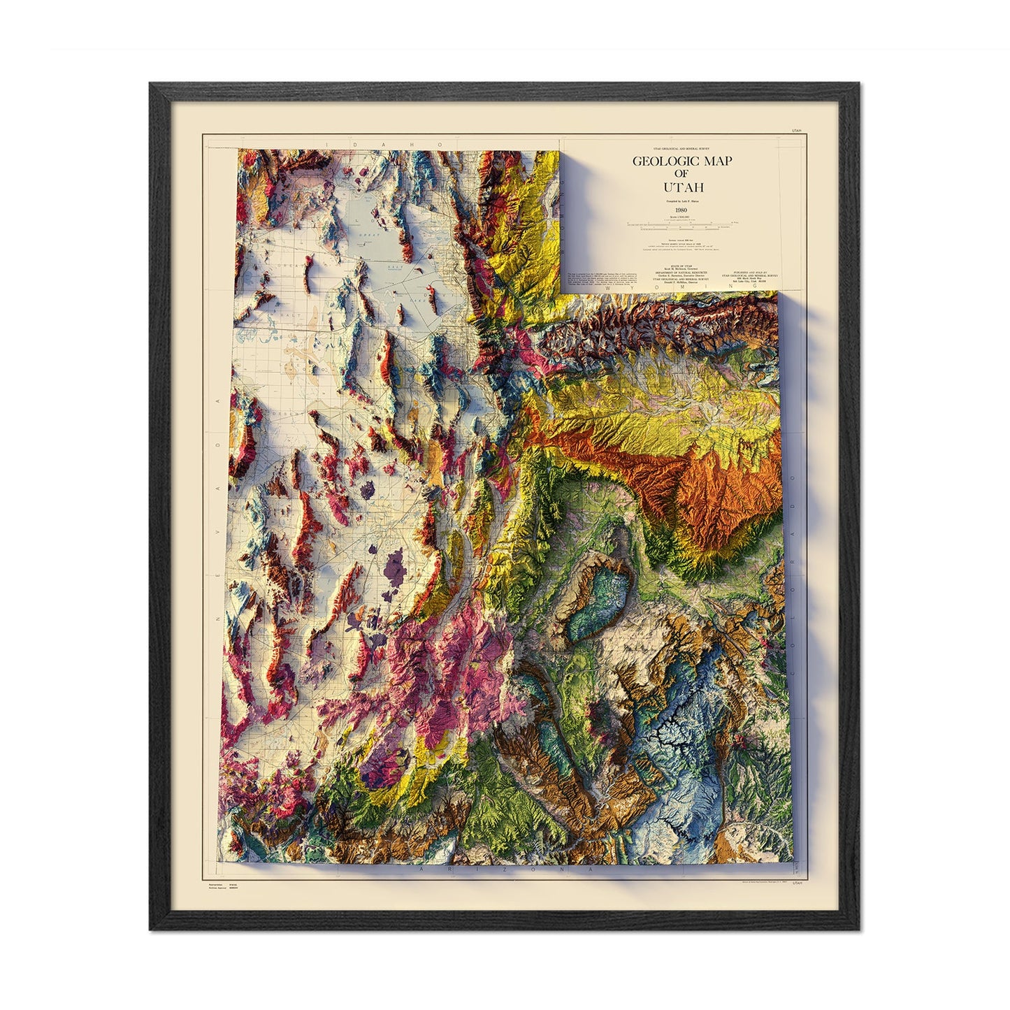 Relief Map of Utah 1980