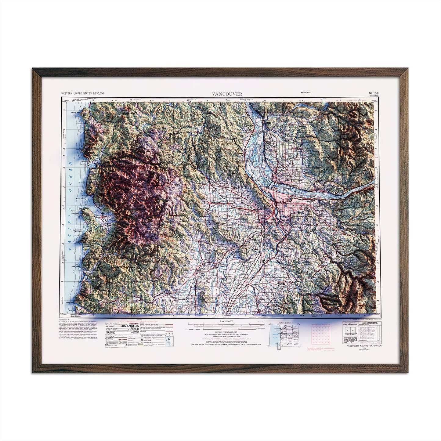 Vintage Vancouver Relief Map - 1958