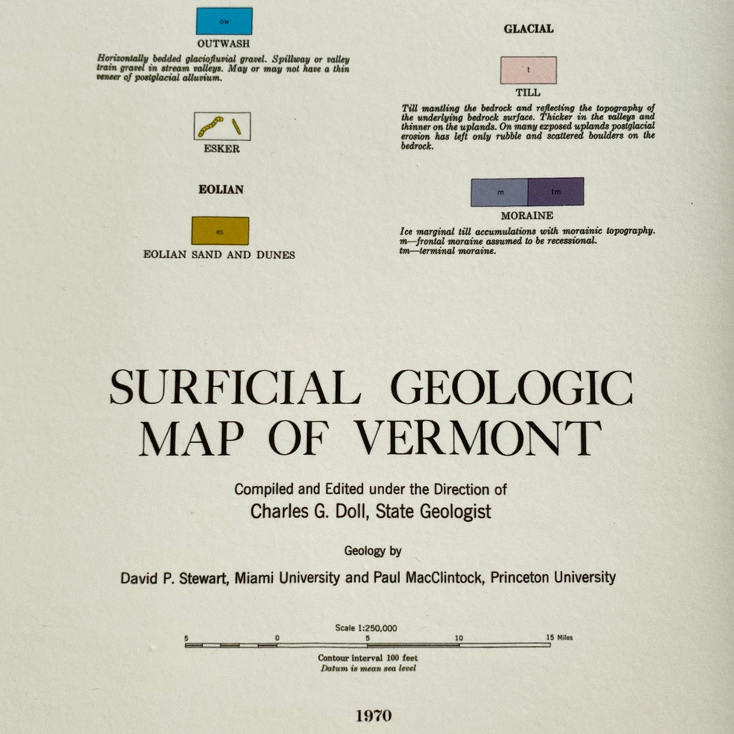 Vermont 1970 3D Raised Relief Map