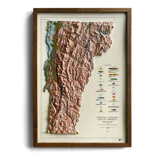 Vermont 1970 3D Raised Relief Map
