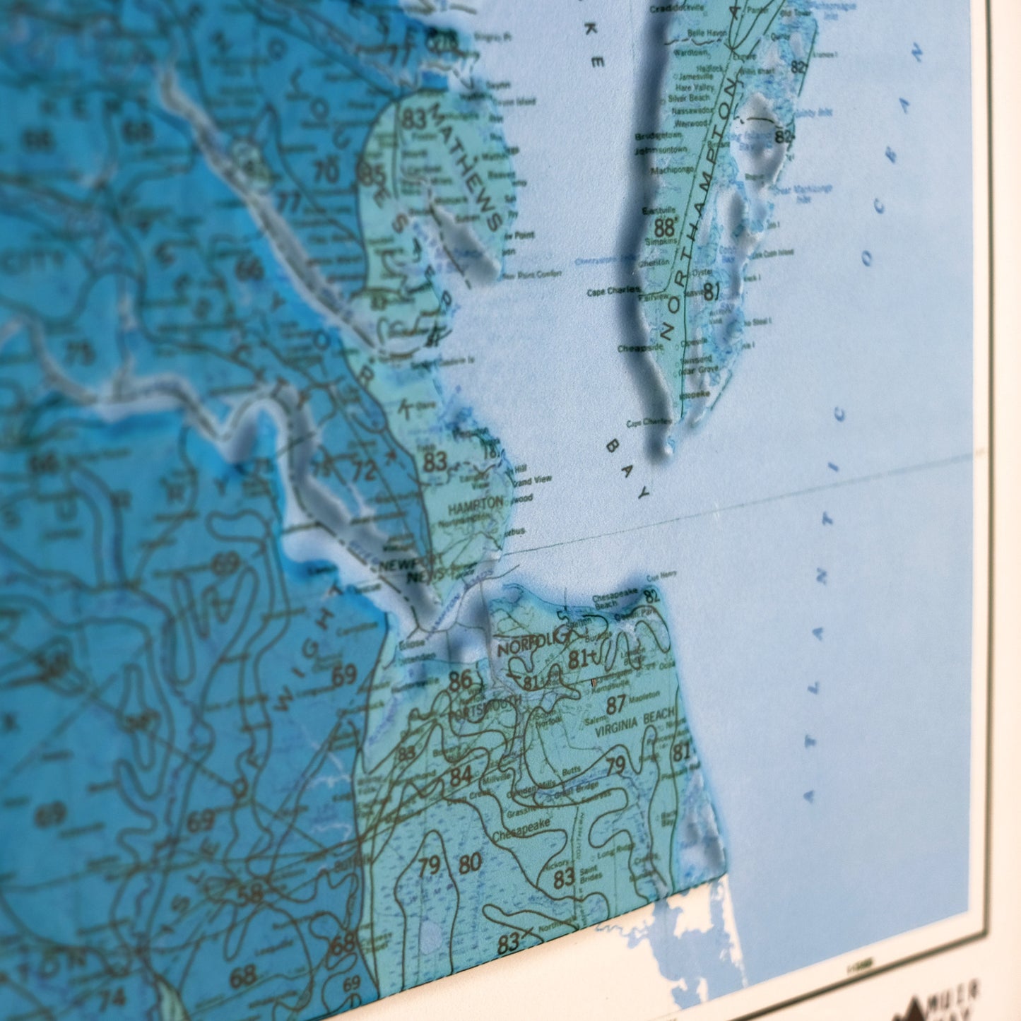 Virginia 1979 3D Raised Relief Map