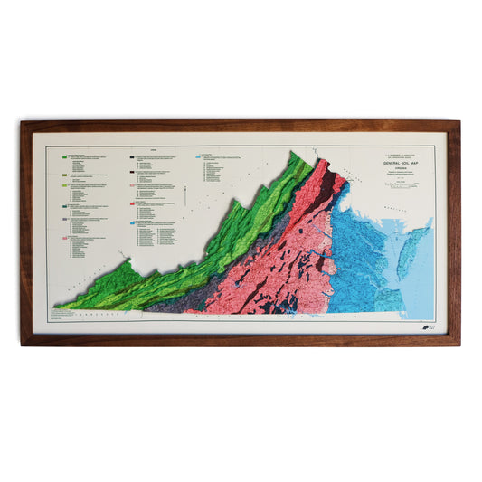 Virginia 1979 3D Raised Relief Map