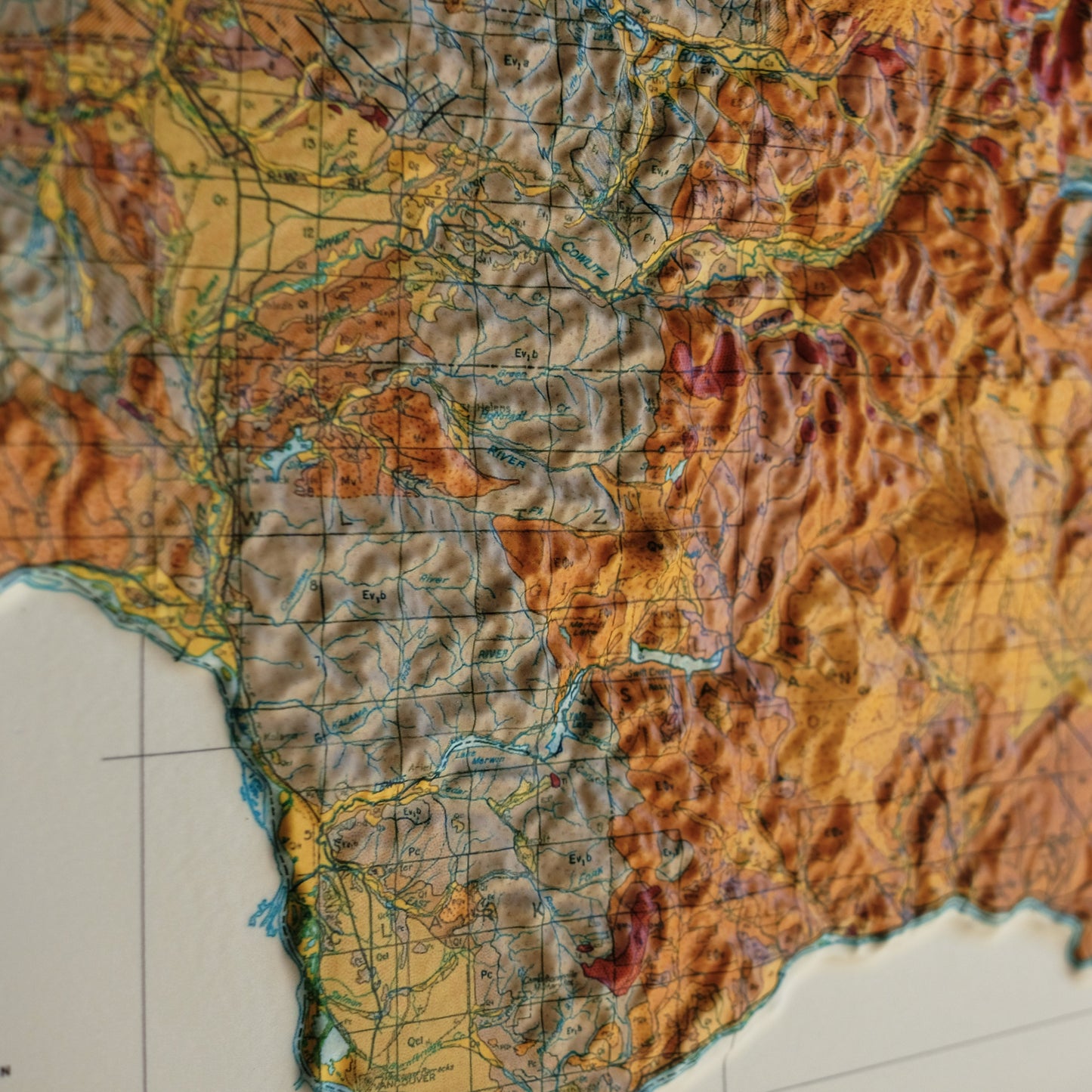 Washington 1961 3D Raised Relief Map
