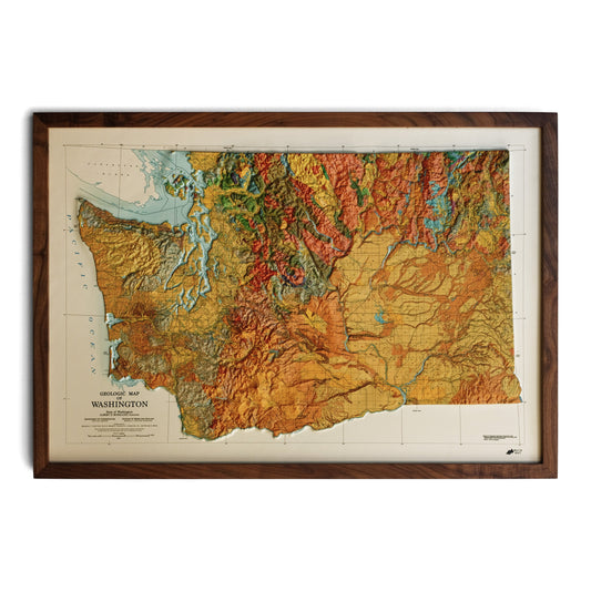 Washington 1961 3D Raised Relief Map