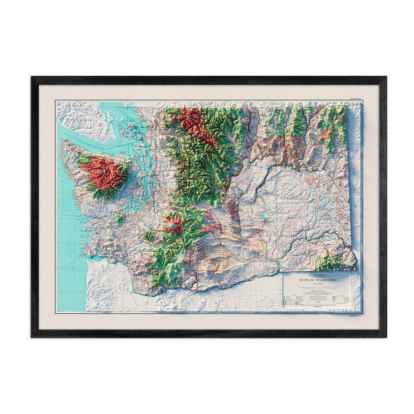 Washington Relief Map - 1982