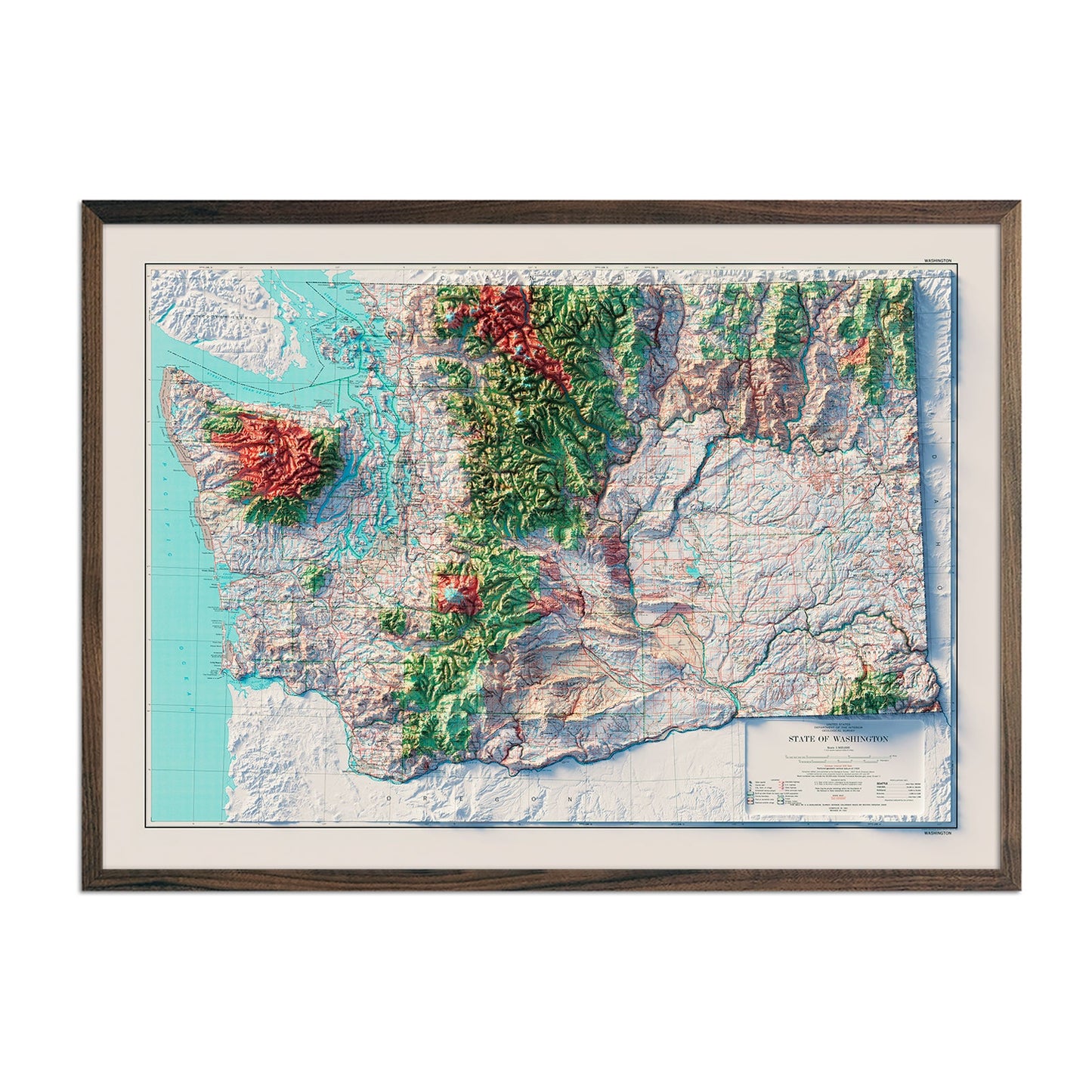 Washington Relief Map - 1982