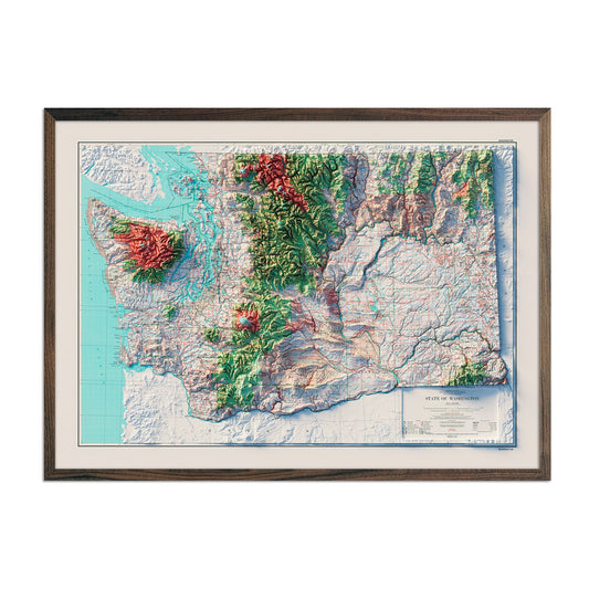 Washington Relief Map - 1982
