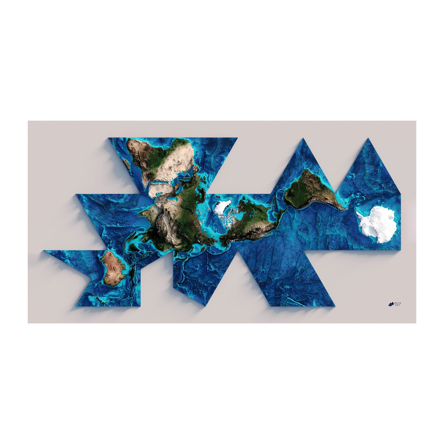 Vintage World Dymaxion Relief Map