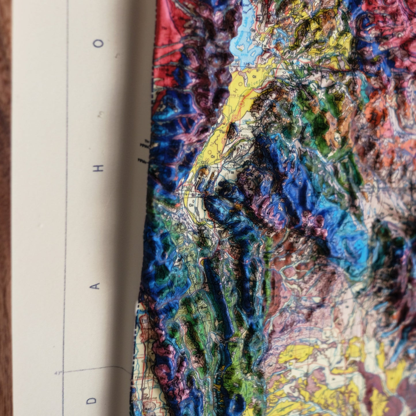 Wyoming 1985 3D Raised Relief Map