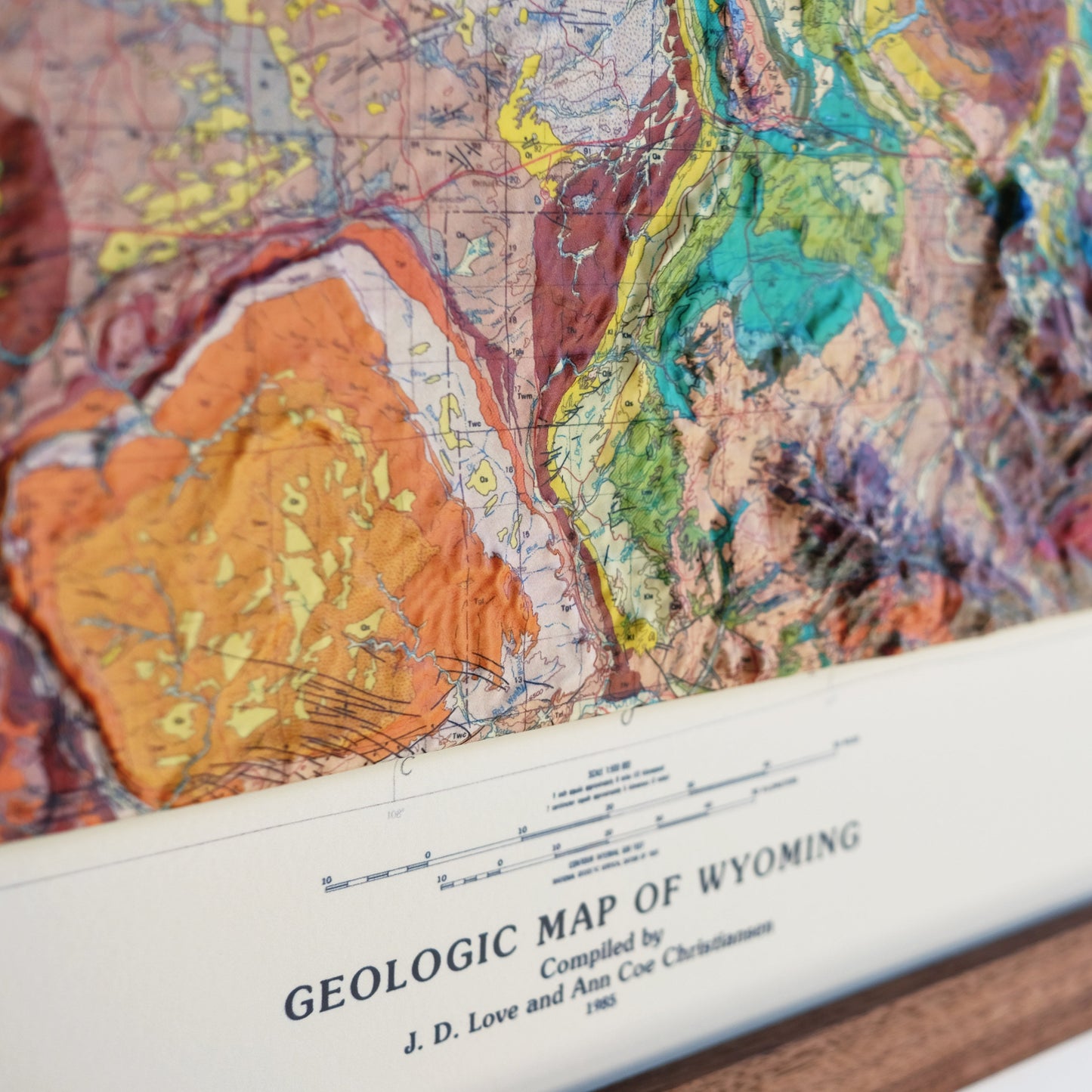 Wyoming 1985 3D Raised Relief Map