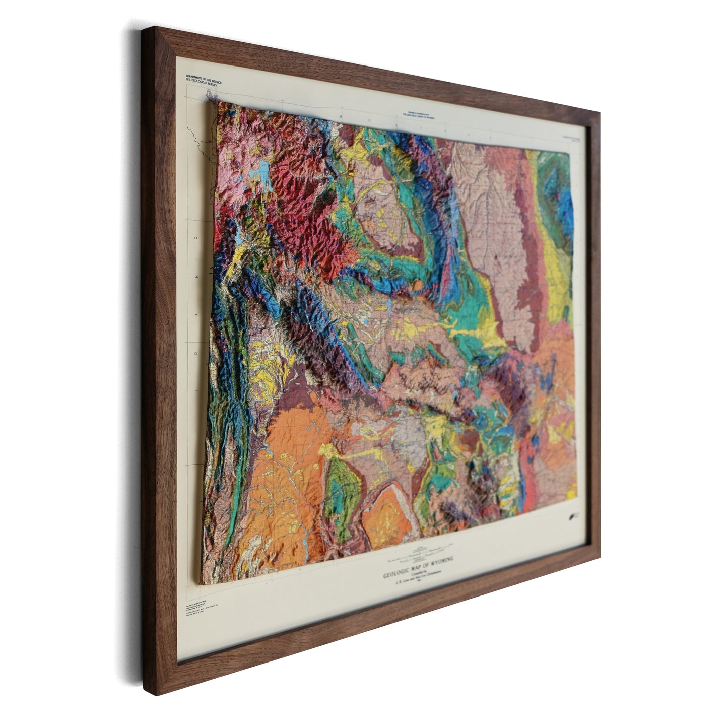 Wyoming 1985 3D Raised Relief Map