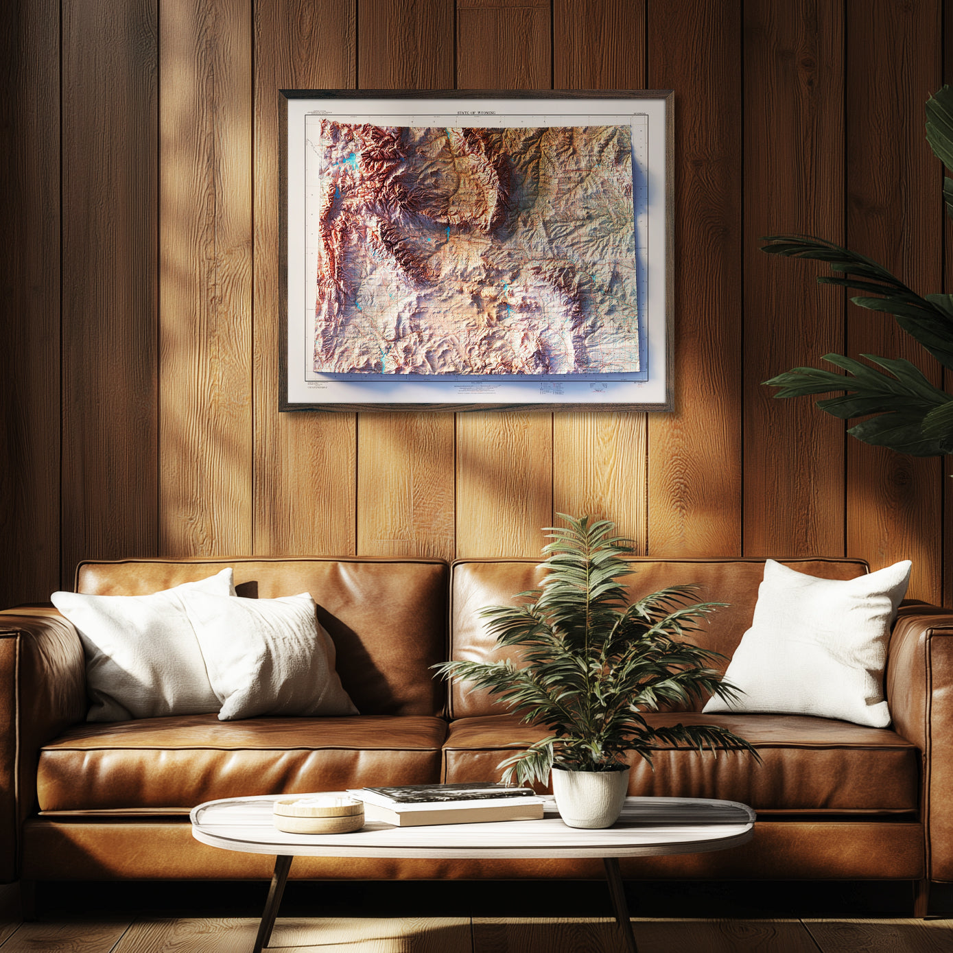 Wyoming 1980 Shaded Relief Map