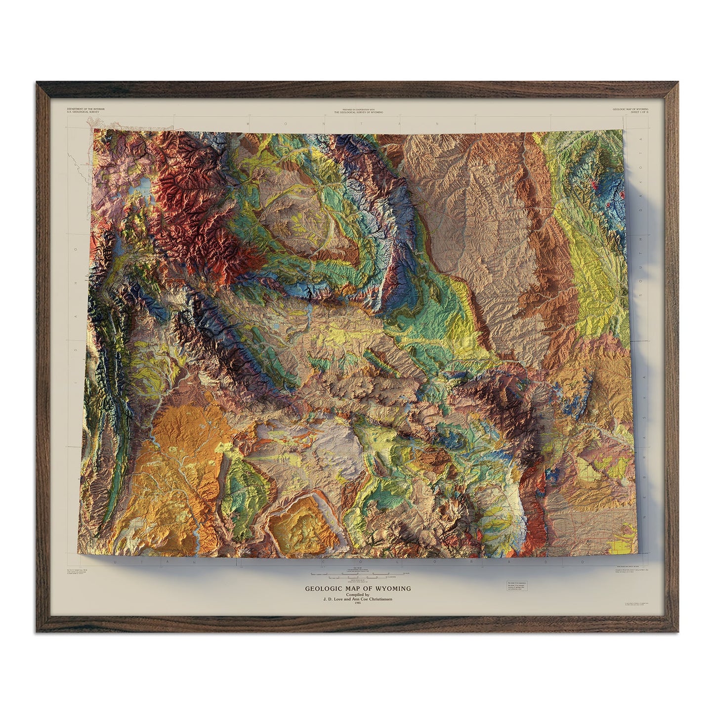 Relief Map of Wyoming 1985