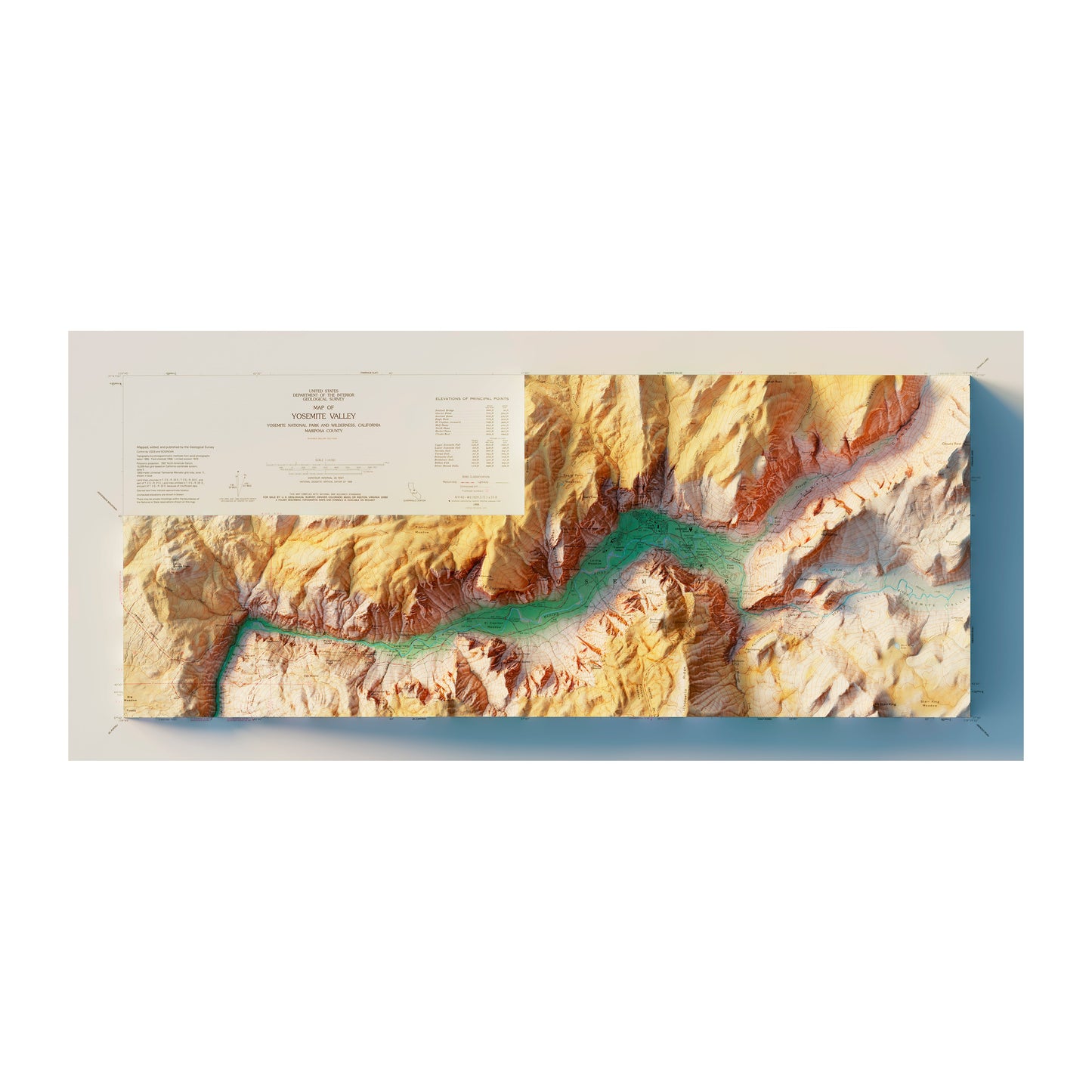 Vintage Yosemite Valley Relief Map - 1970